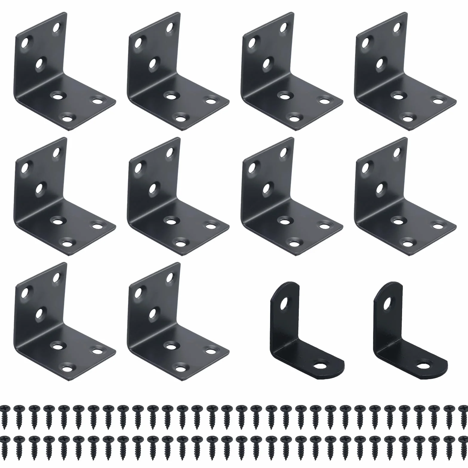 Connettori angolari neri 40x40x40 mm 90° carico pesante per legno