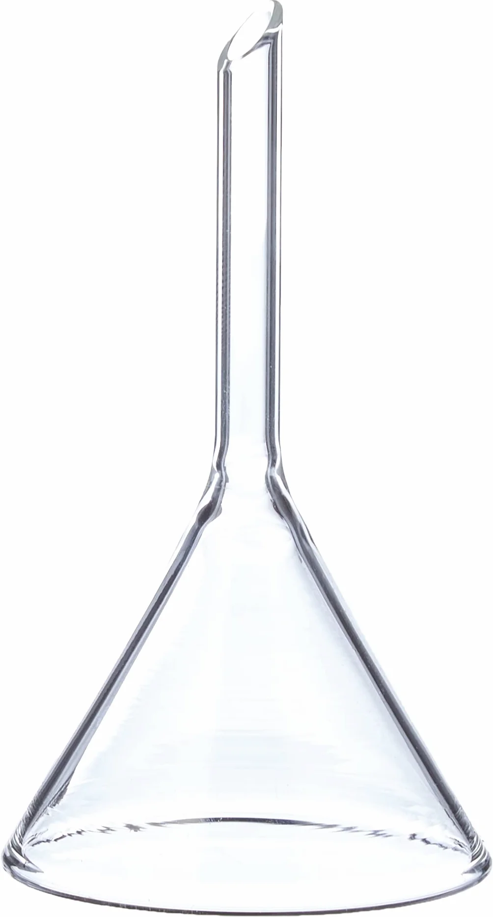 neoLab - Imbuto in vetro di soda calce resistente al calore e manico corto - Imbuto di vetro ad angolo di 60° con diametro di 55mm e lunghezza del manico - Piccolo imbuto chimico trasparente per