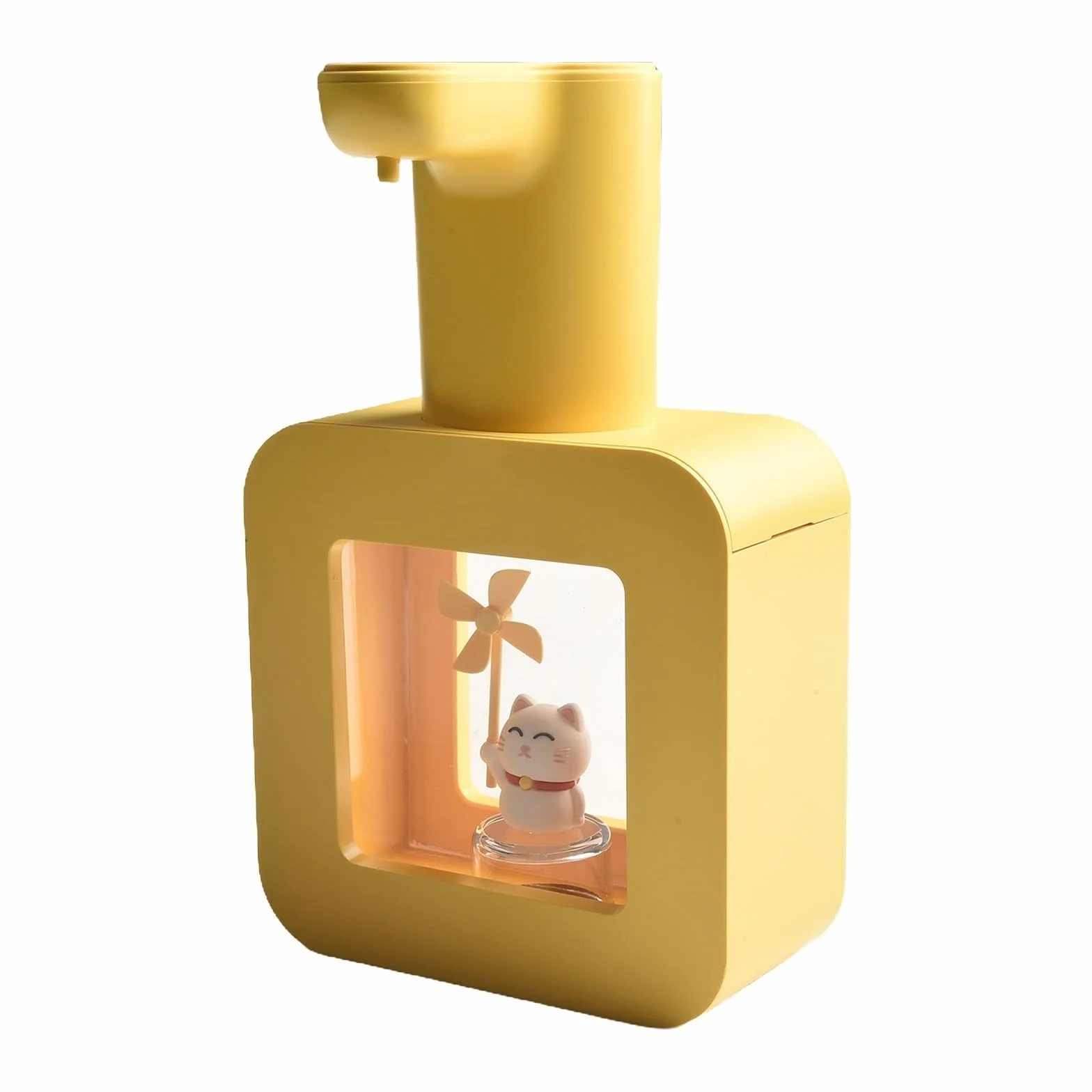 Dispenser automatico di sapone per bambini con capacità di 400 ml, ricaricabile tramite USB, schiuma con promemoria di utilizzo in 20 secondi e funzione impermeabile IPX5 (giallo)