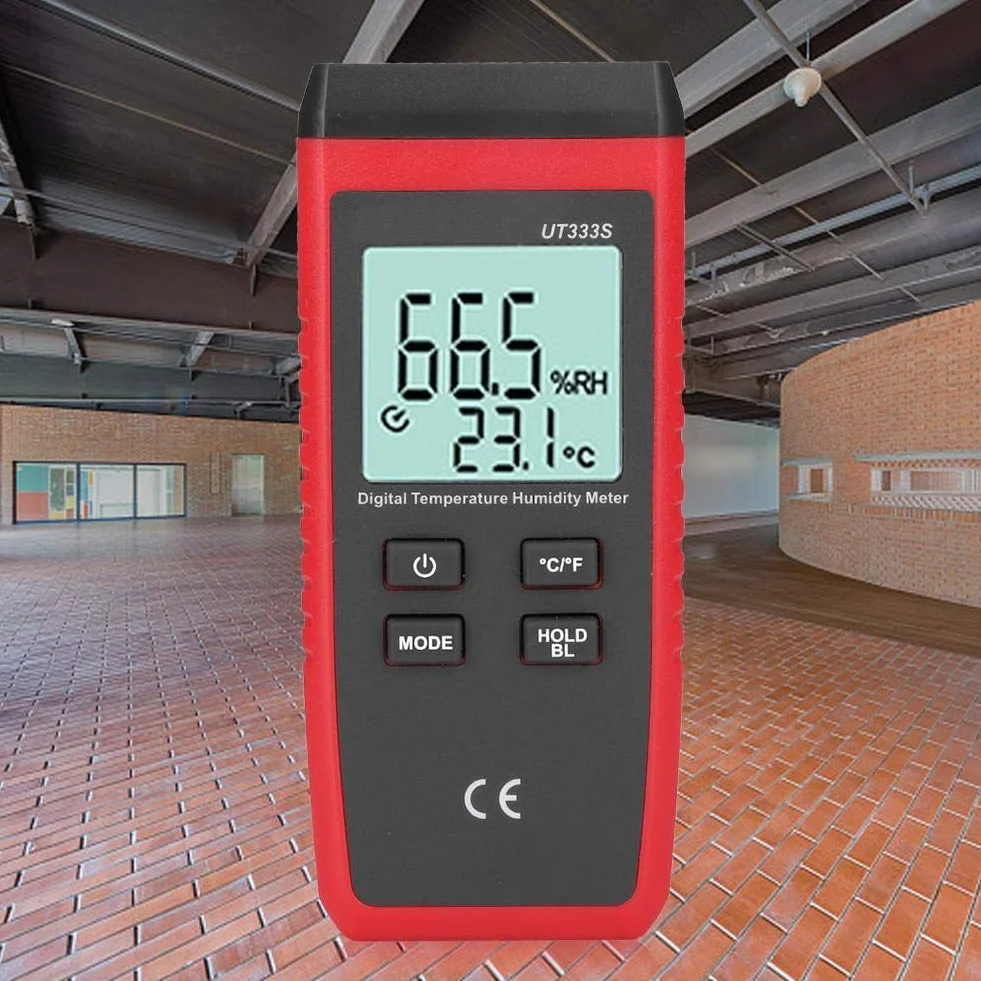 UT333S Termometro Digitale Portatile Alta Precisione Misuratore di Umidità con Sonda a Molla Retrattile