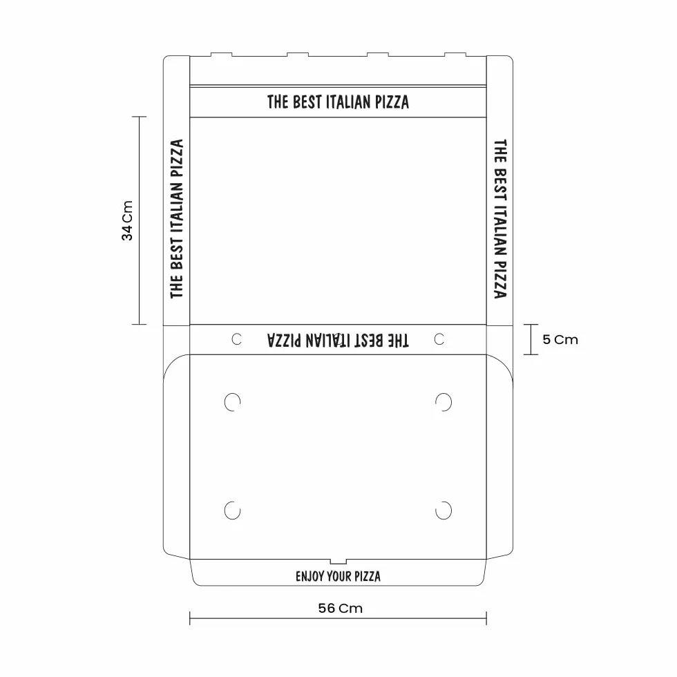 Pizza Box 56x34x5 Chiusura Americana Confezione 50 Cartoni Porta Pizza Asporto