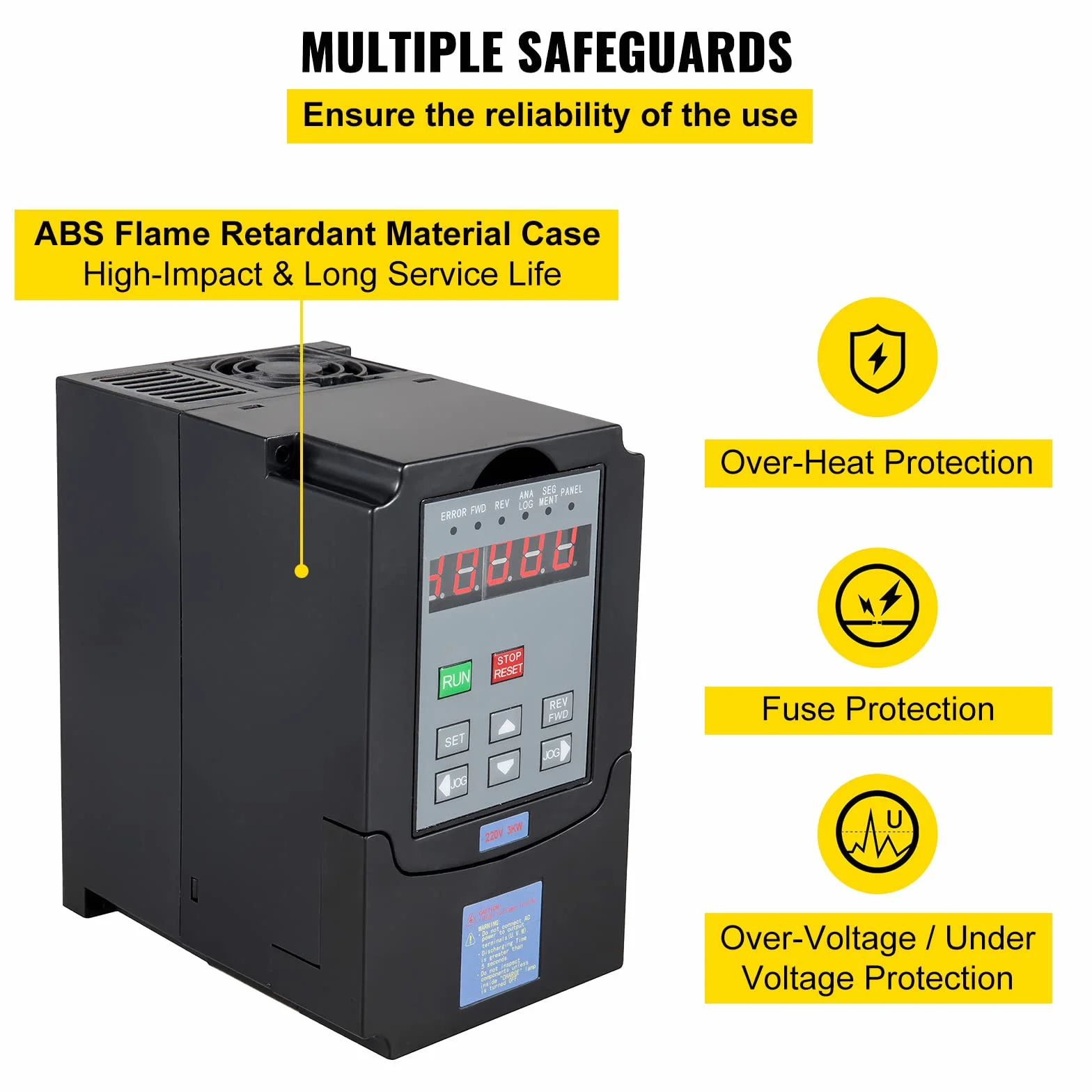 VEVOR Inverter Motore 220V 3KW 4HP Trasformatore Professionale VFD Velocità Controllato Variatore Di Frequenza