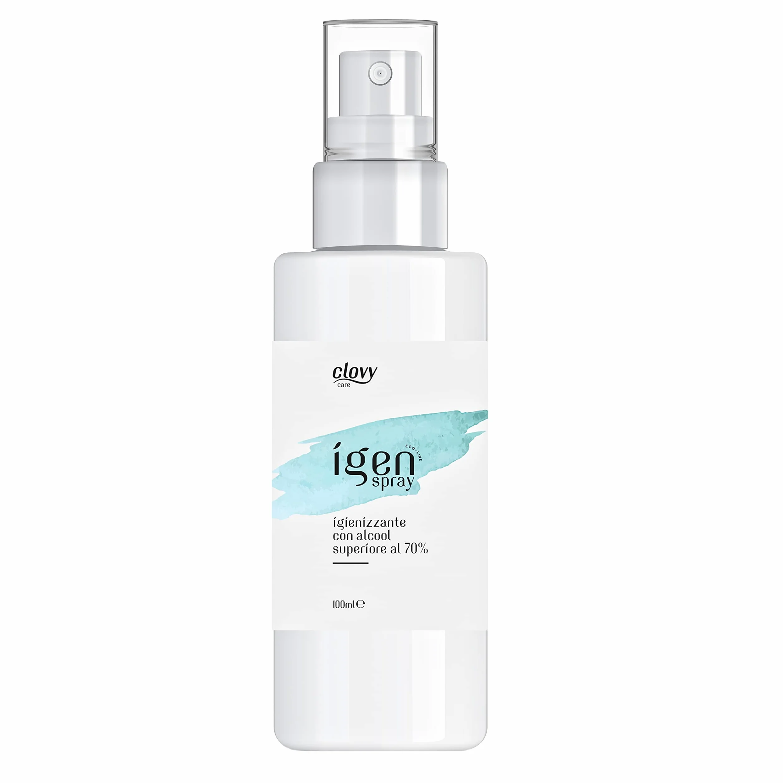 Clovy Care. Igienizzante spray tascabile 2in1 da 100 ml con alcool contenuto >70% per mani e superfici. Senza risciacquo. Rapida asciugatura. (100 ML, 6)