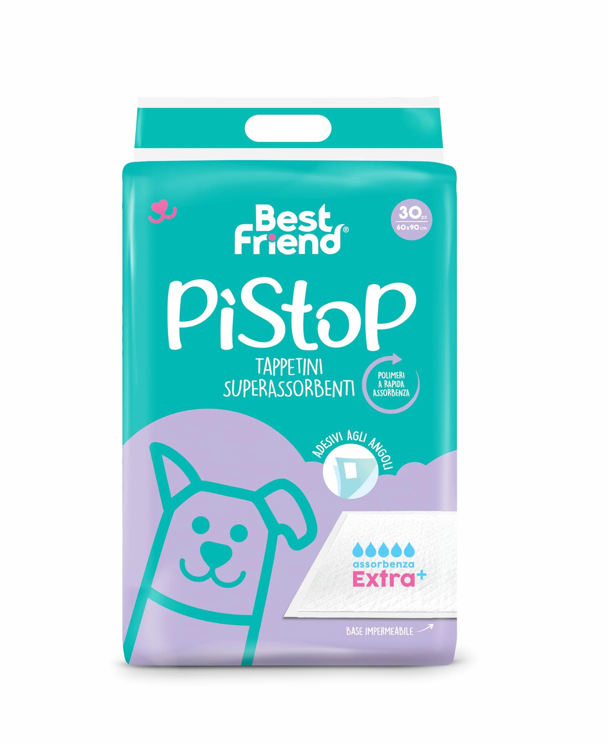 Tappetini igienici per cani 60x90cm 30 pz Monouso Antistrappo Antiodore Best Friend PìStoP Extra+