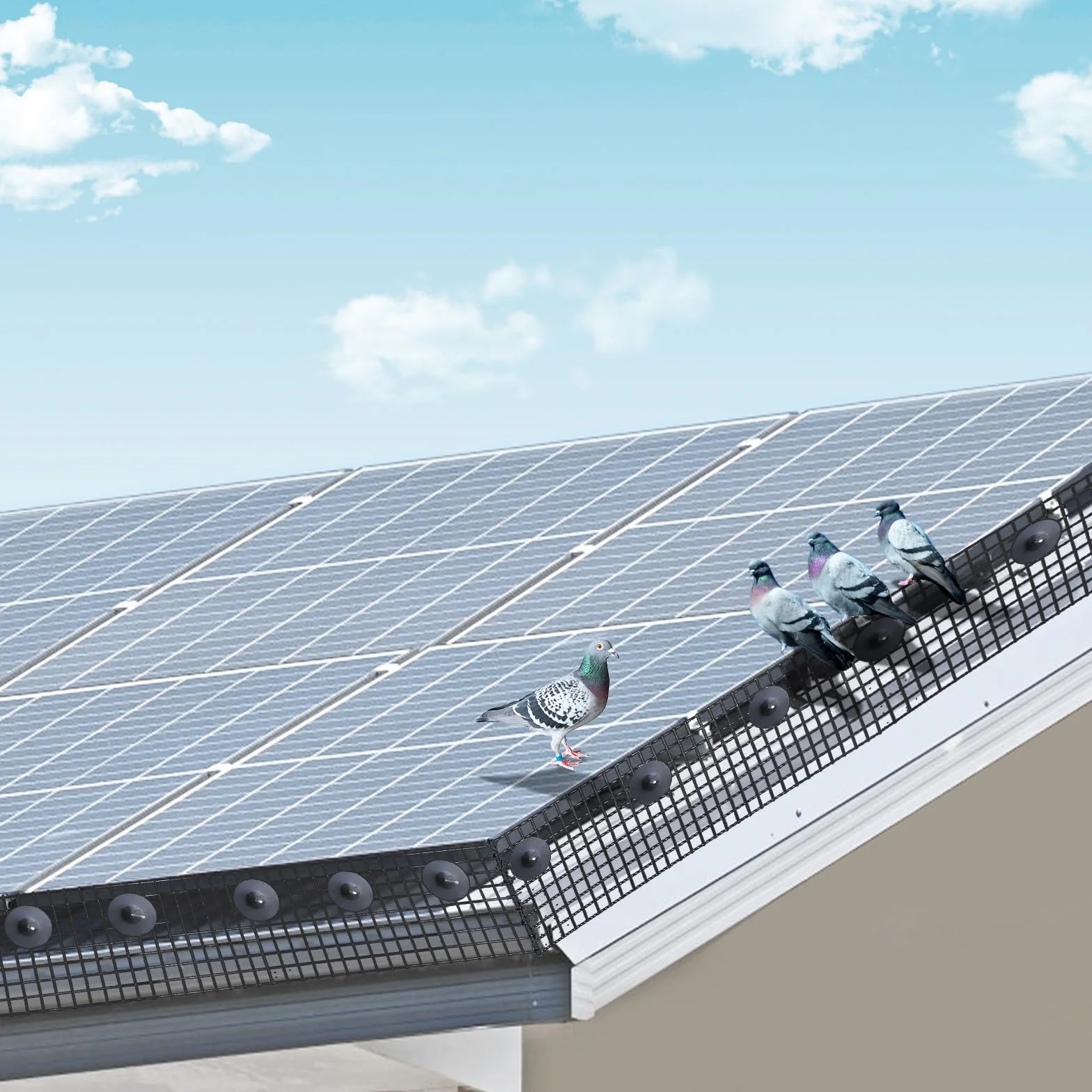 VEVOR Rotolo Griglia Protezione Pannello Solare 20,3 cm x 30,5 m Kit Rete Anti-Uccelli PVC Antiruggine 12,7 mm