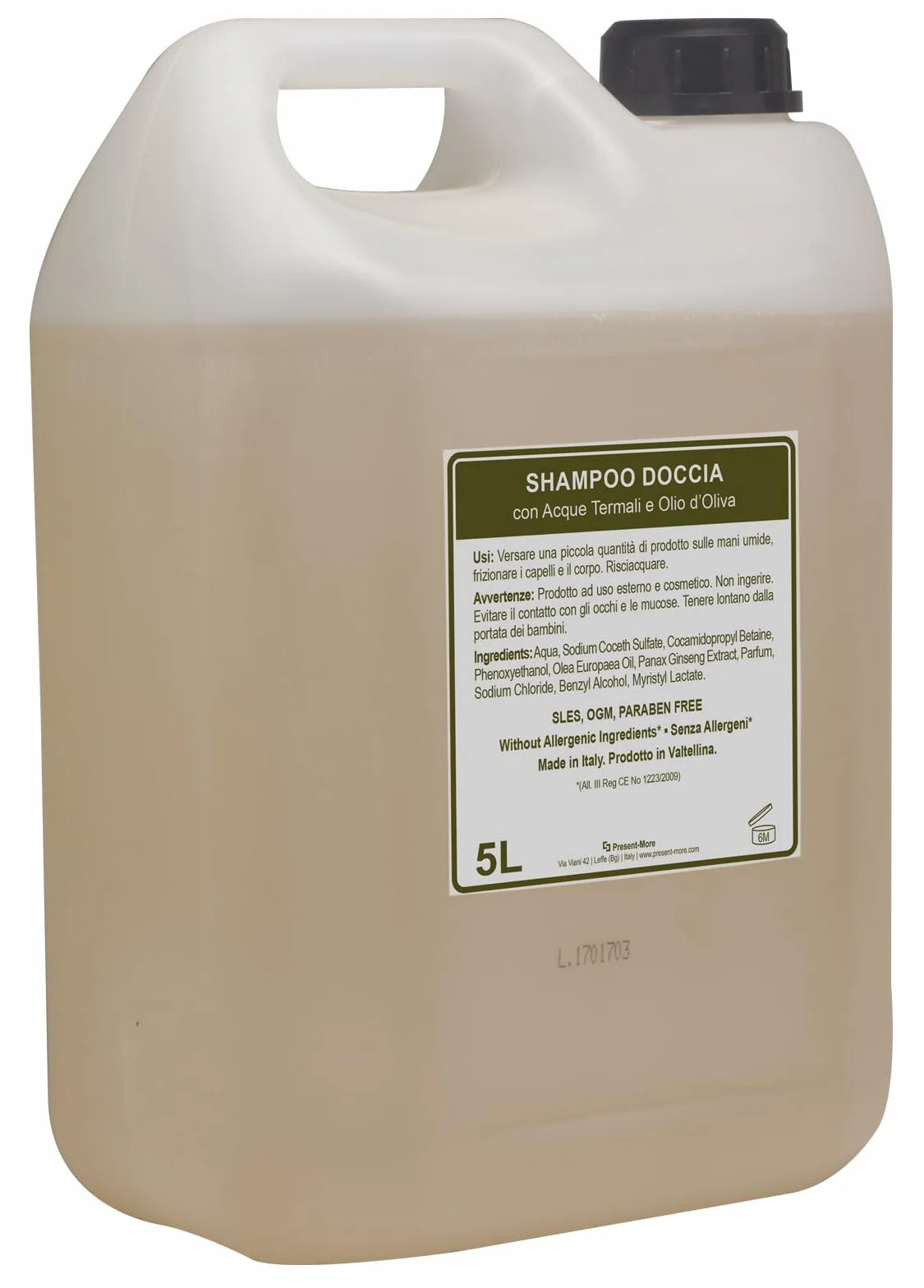 Doccia Shampoo 5lt Beauty Oil Senza Allergeni Fragranza Tahitian Made in Italy