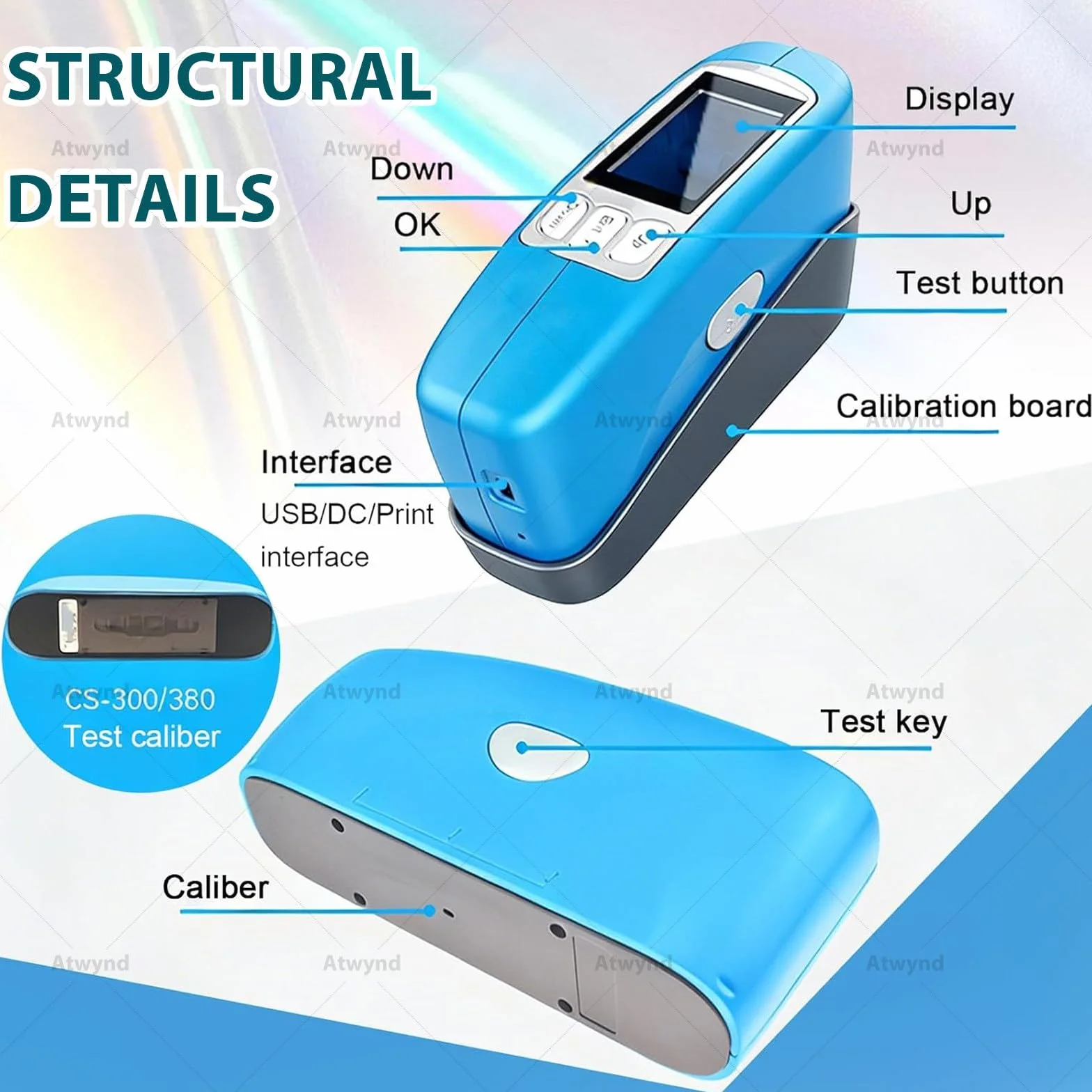 Gloss Meter Tri-Angle Glossmeter 20° 60° 85° Portatile Digital Single Angle Gloss Tester per Vernice Plastica