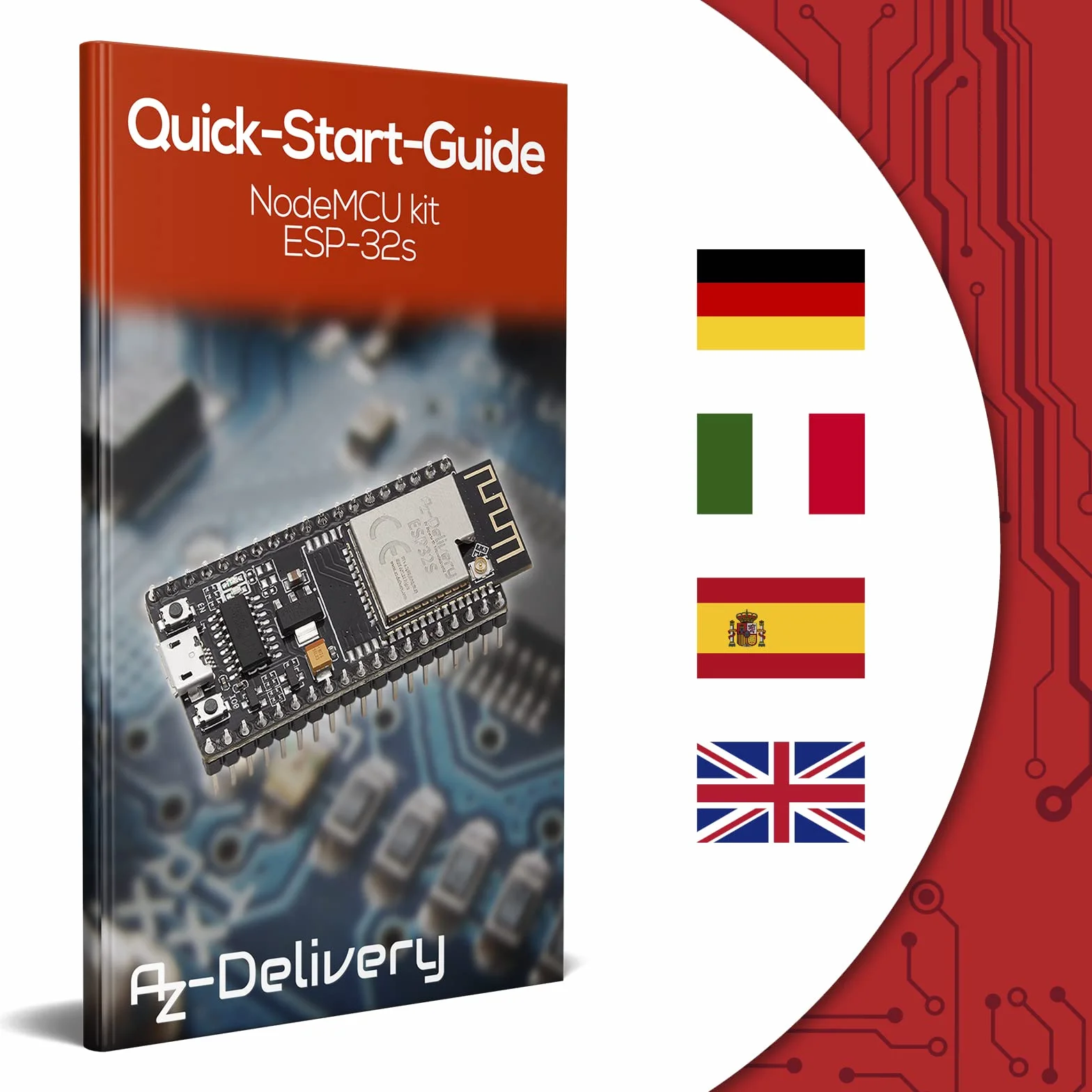AZDelivery NodeMCU ESP32 S Kit Bluetooth Audio BLE MCU Moduli di sviluppo Wifi Board con 2,4 GHz WLAN Dual Core CPU Processore integrato 2-in-1 Microcontroller incluso E-Book