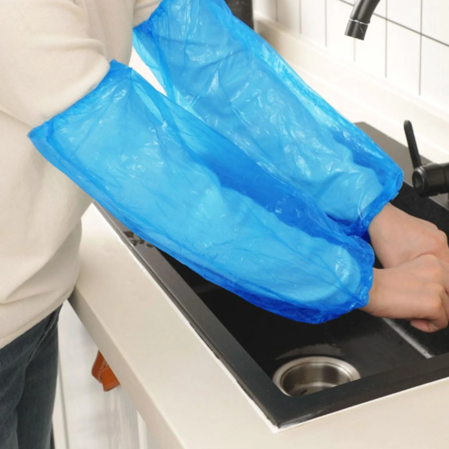 Protezioni per maniche in PE impermeabili 40x20 cm blu