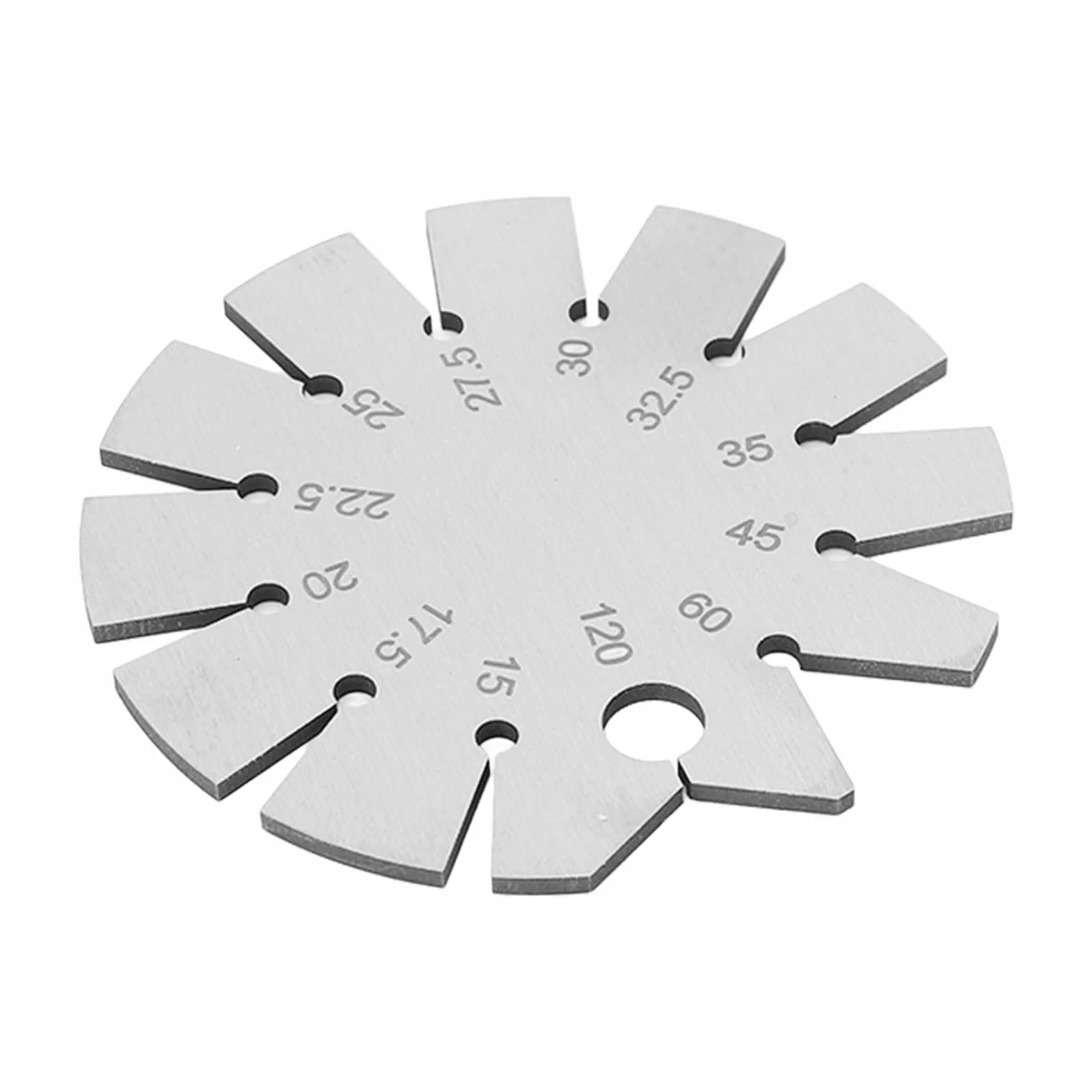 Calibro Angolare in Acciaio Inossidabile 15-120° - Misuratore Angoli per Coltelli, Strumento di Precisione per Affilatura con Scala Rotonda e Design Smussato
