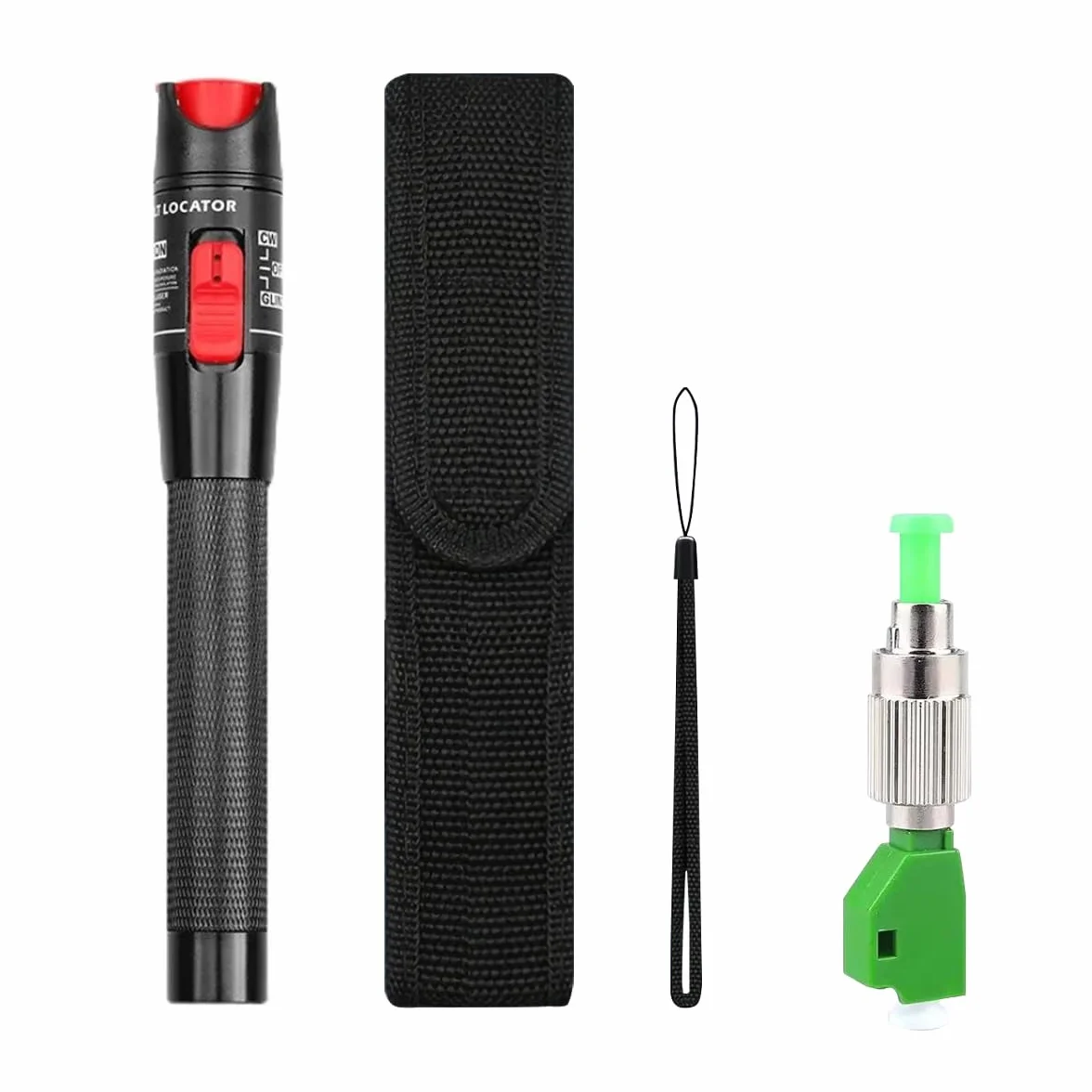Localizzatore di guasti visivi da 50 mw con connettore FC/APC maschio a LC/APC, kit test VFL 50 km, tester in fibra ottica con adattatore FC a LC-SM9/125, Supporta connettori SC/FC/ST/LC