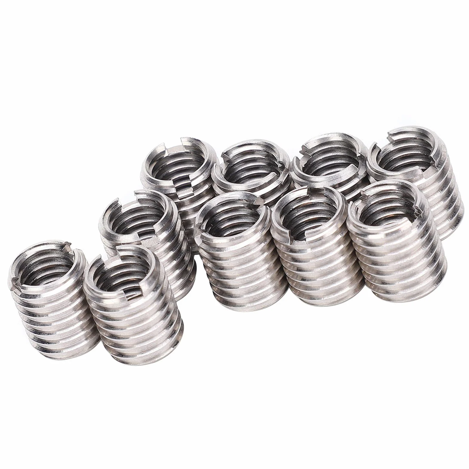 Riduttore Filettato M10 a M8 10 Pezzi Manicotto di Riparazione Inserto Filettato Acciaio Inossidabile