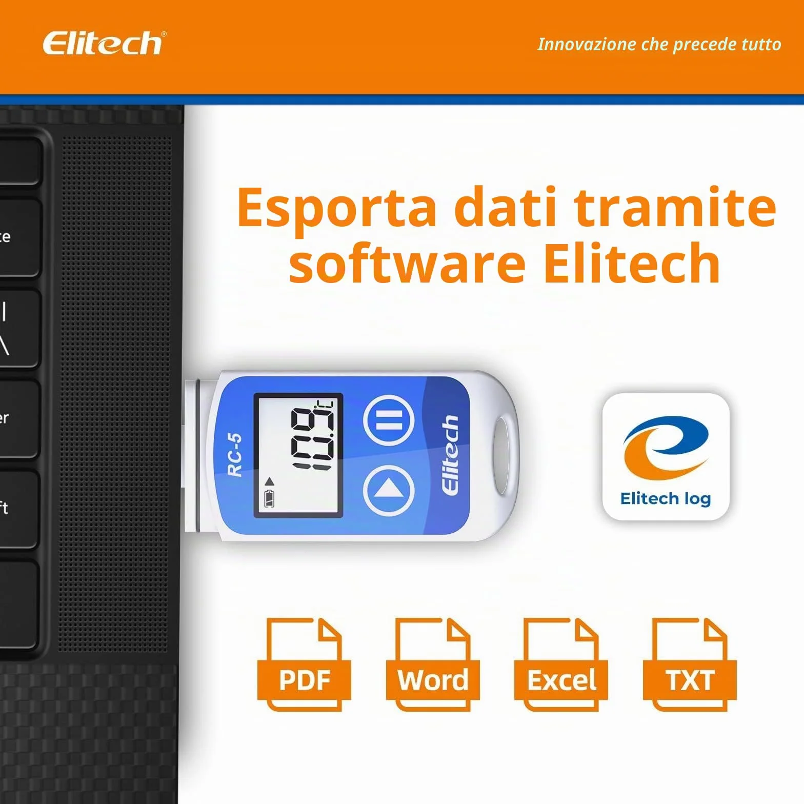 Elitech RC-5 Rejestrator Temperatury Data Logger USB PDF 32000 Punktów