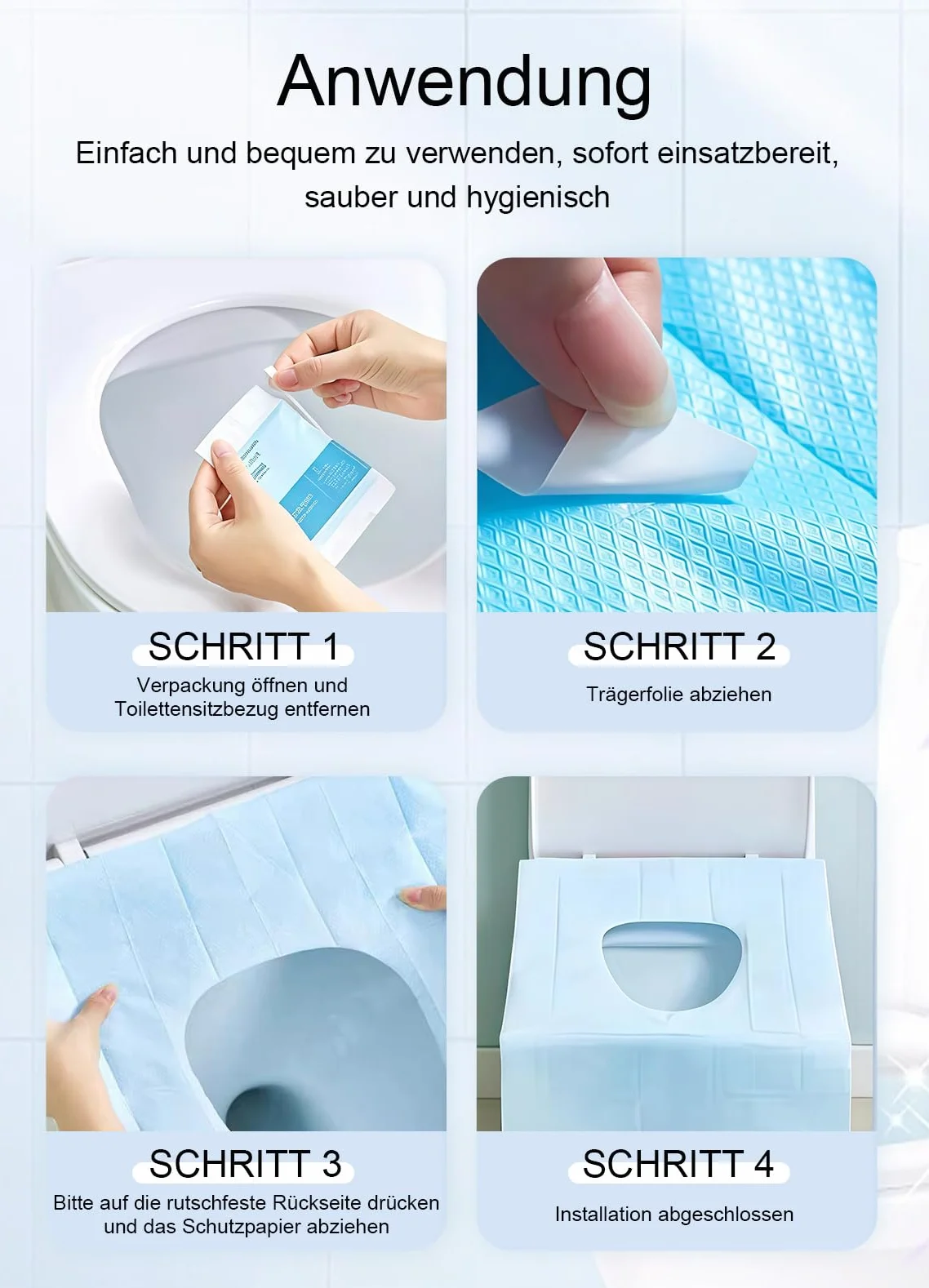 Copriwater monouso 50 pezzi per viaggi toilette pubbliche adulti bambini