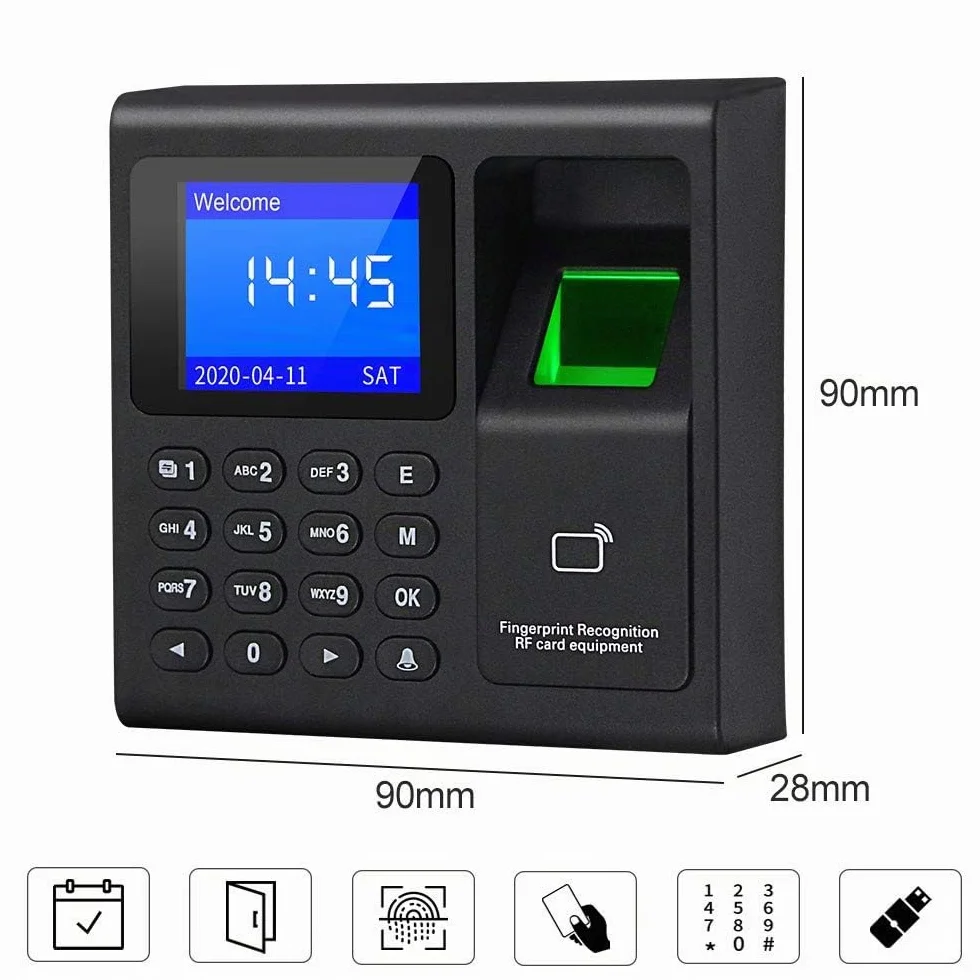LIBO Impronta digitale biometrica intelligente Presenze di tempo Macchina Orologio Registratore Dipendente Dispositivo di controllo Accesso Tastiera di controllo con portachiavi RFID
