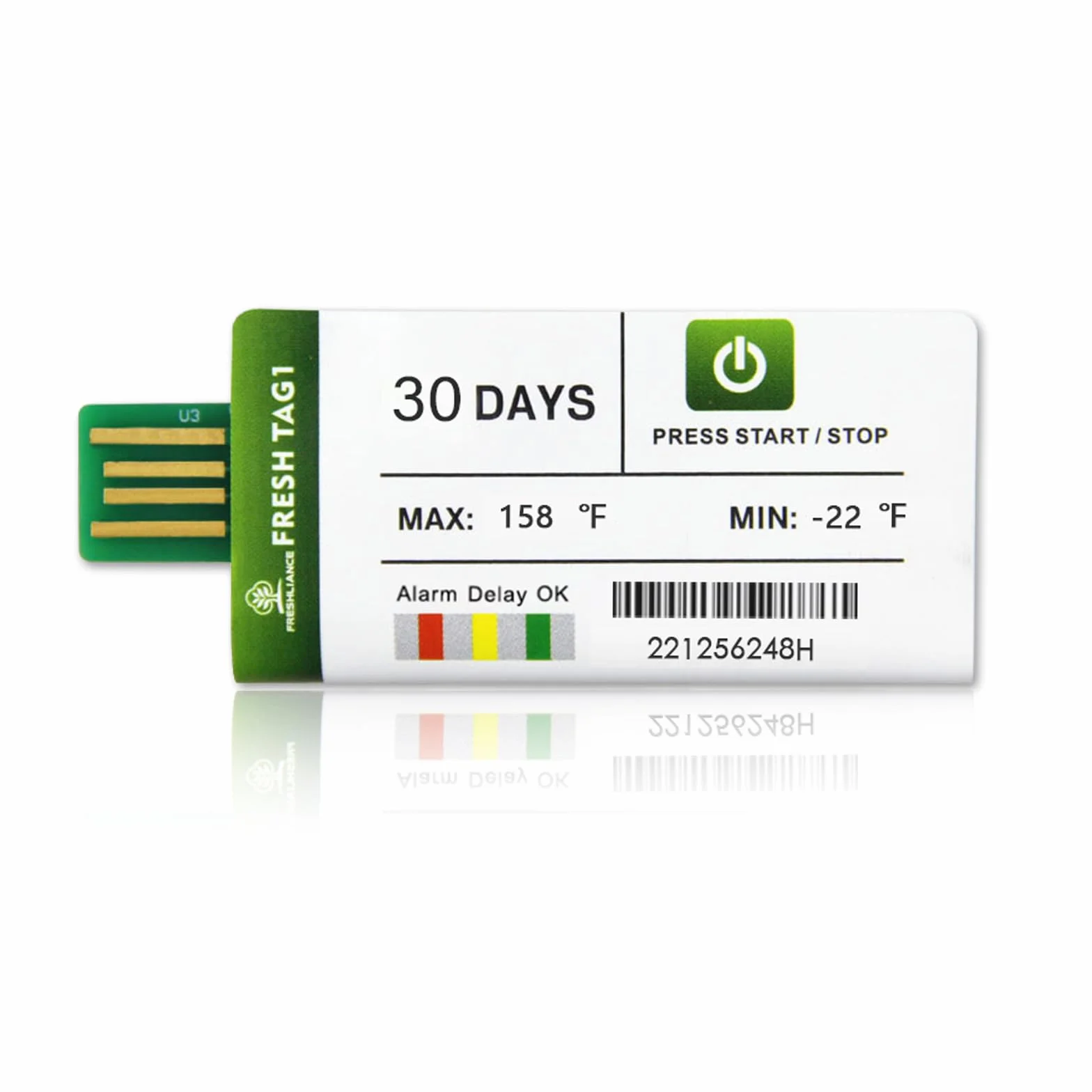 Fresh Tag 1 Freshliance Registratore di Temperatura USB 30000 Letture Alta Precisione 30 Giorni 10 Confezione