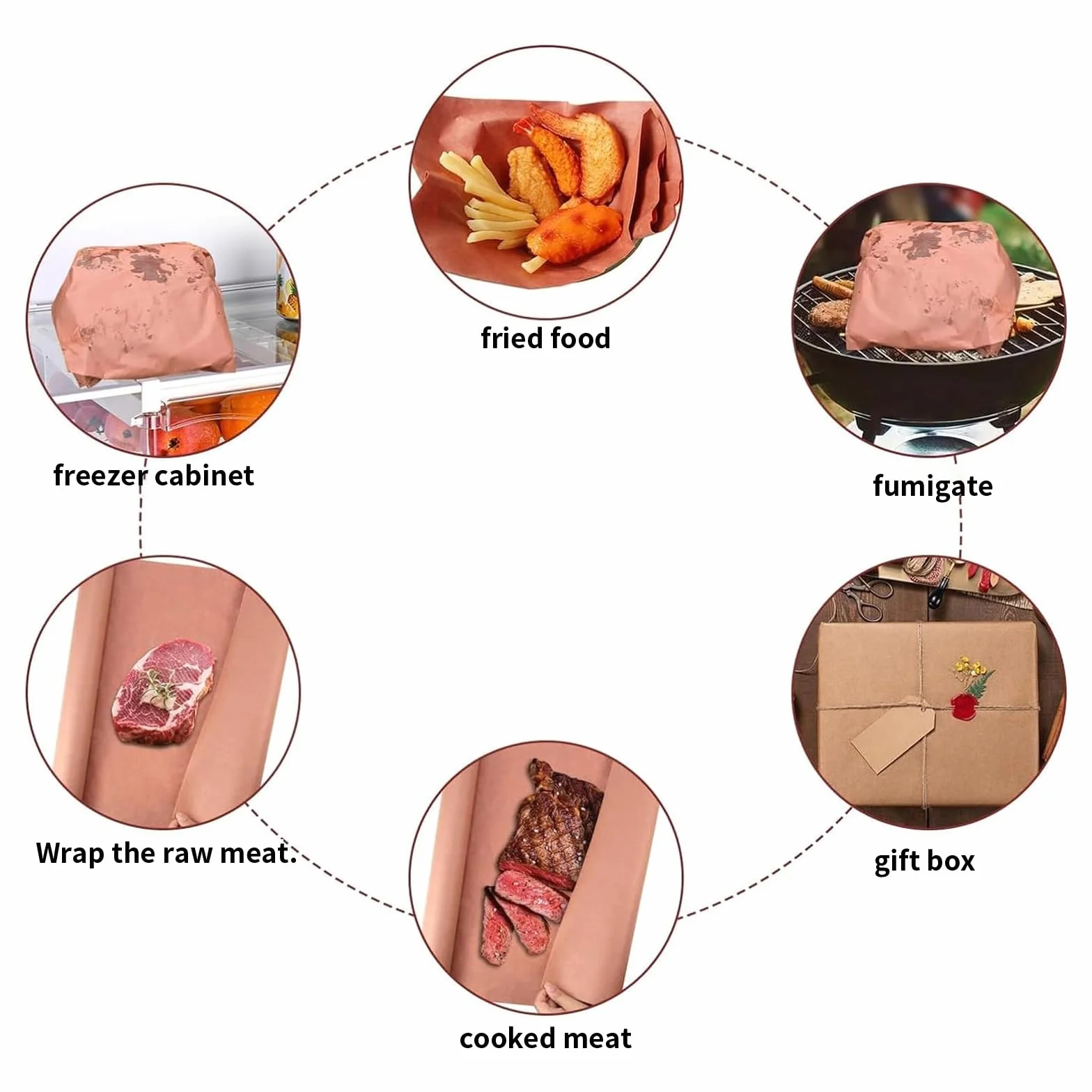 Carta da macellaio rosa in rotolo da 15 m, larghezza 42 cm. Carta kraft originale per BBQ, grill, affumicatore, carne e pesce.