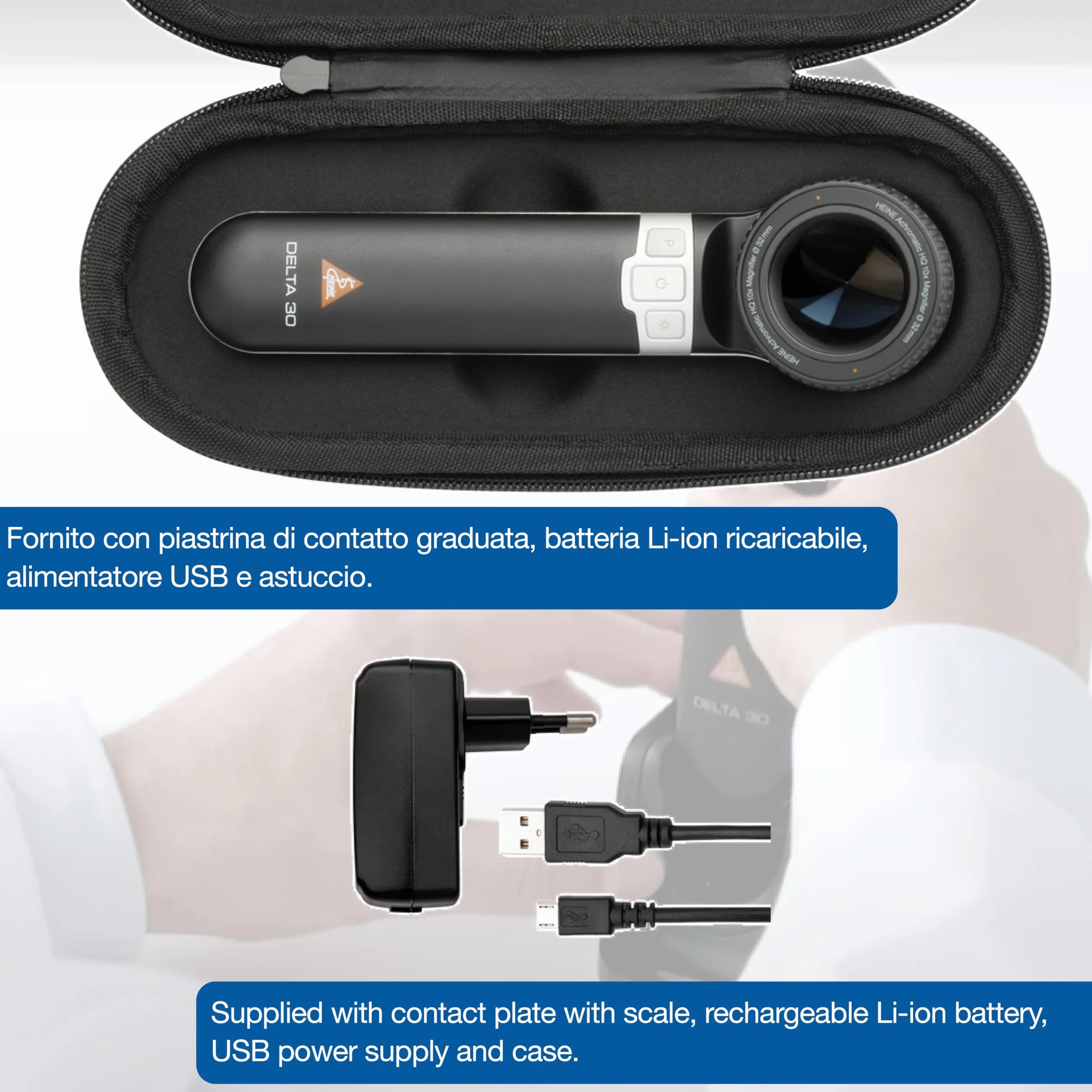HEINE Dermatoscopio Delta 30 LEDHQ nero