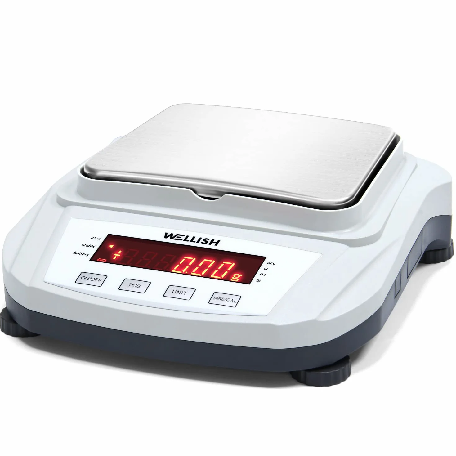 WELLiSH Bilancia da Laboratorio di Precisione 2000g 0,01g Bilancia Digitale di Precisione Certificazione CE con Funzione di Conteggio LCD Retroilluminato per Laboratorio Scolastico Farmacia