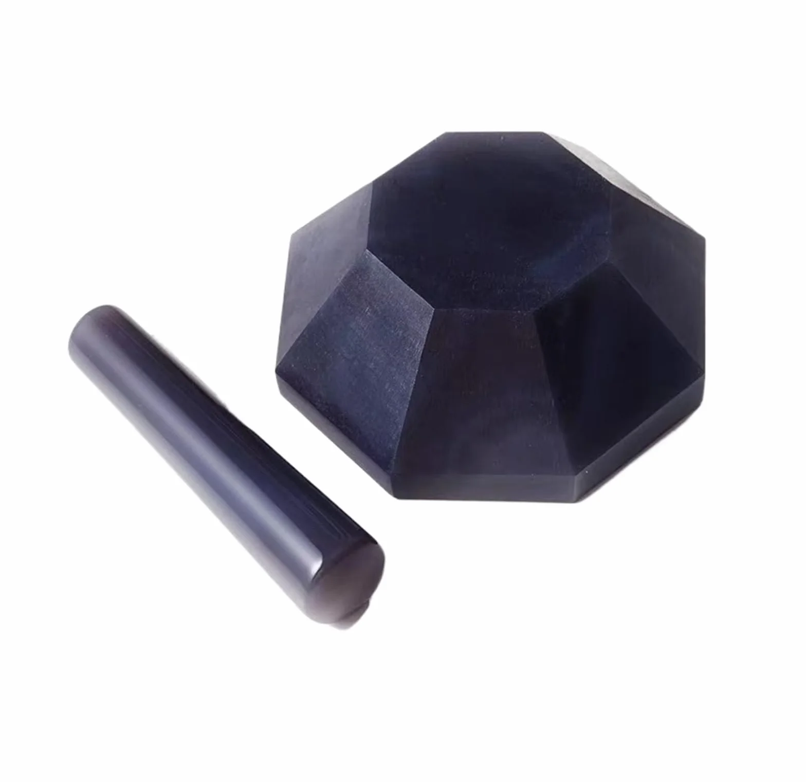 Set di 1 mortaio e pestello in agata naturale - da 30 mm a 130 mm - resistente all'usura in laboratorio - for macinare erbe/spezie(10cm)