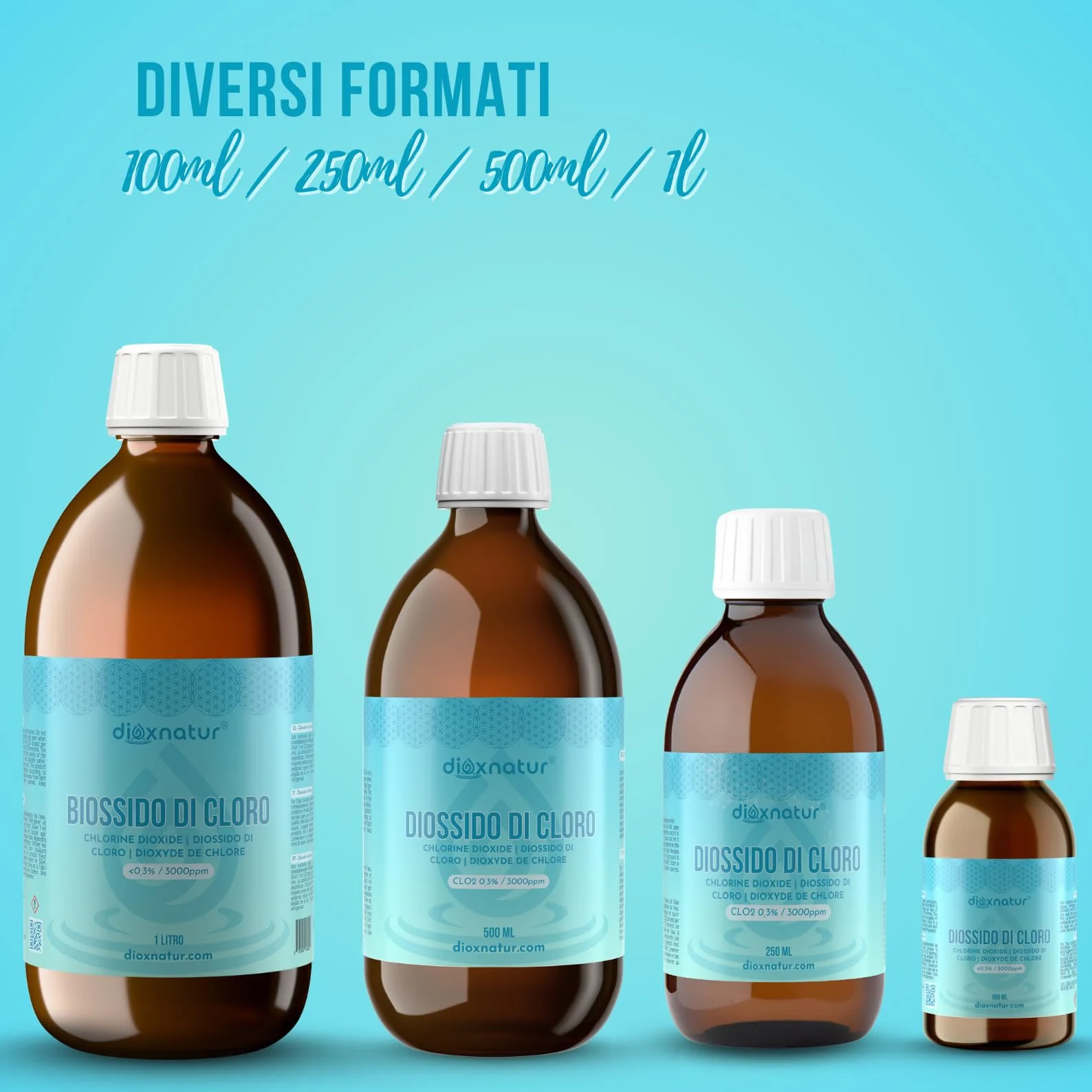 Diossido di Cloro 250ml Vetro 3000 PPM