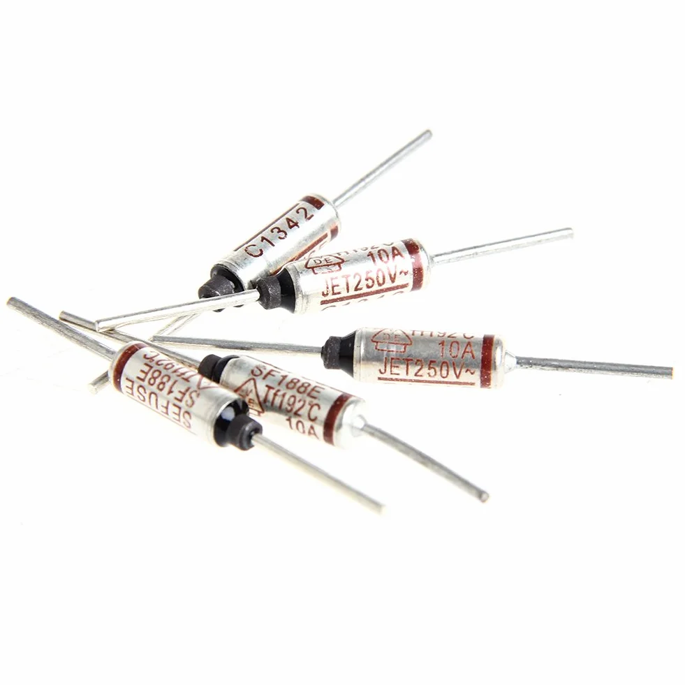 Mini fusibili termici 192°C 250V 10A metallico 5 pezzi