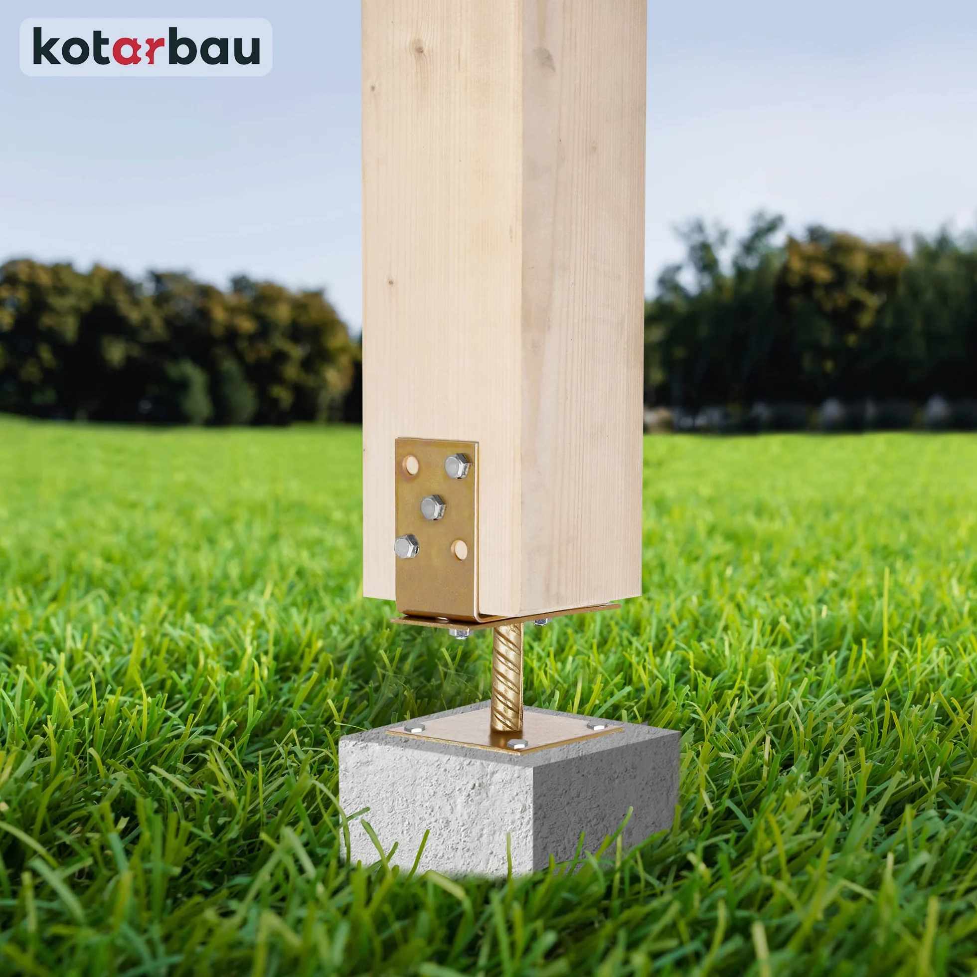 KOTARBAU® 4 szt. Supporti Regolabili Acciaio Zincato 0-160 mm Staffe per Pali Legno