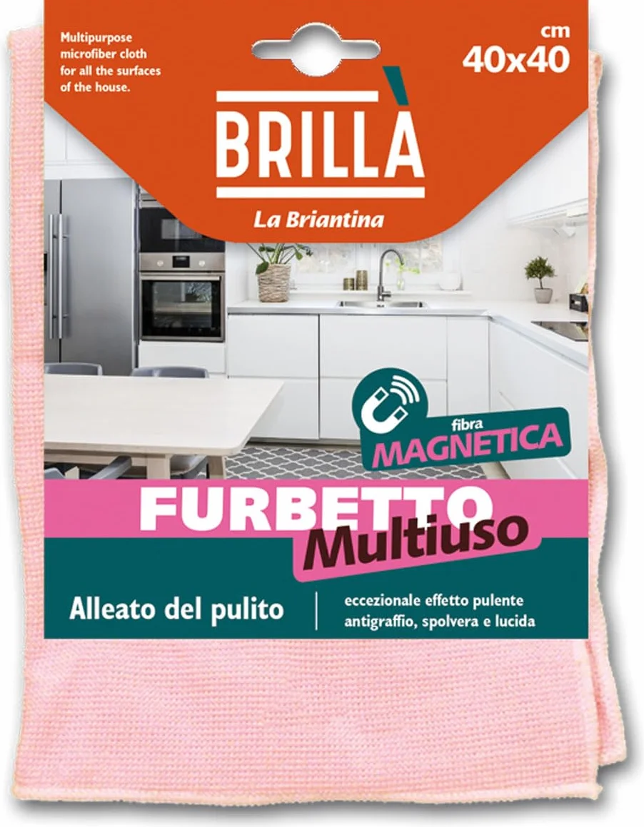La Briantina Panno Pulizia Furbetto Multiuso, per Tutte le Superfici, Riutilizzabile, 40x40 cm