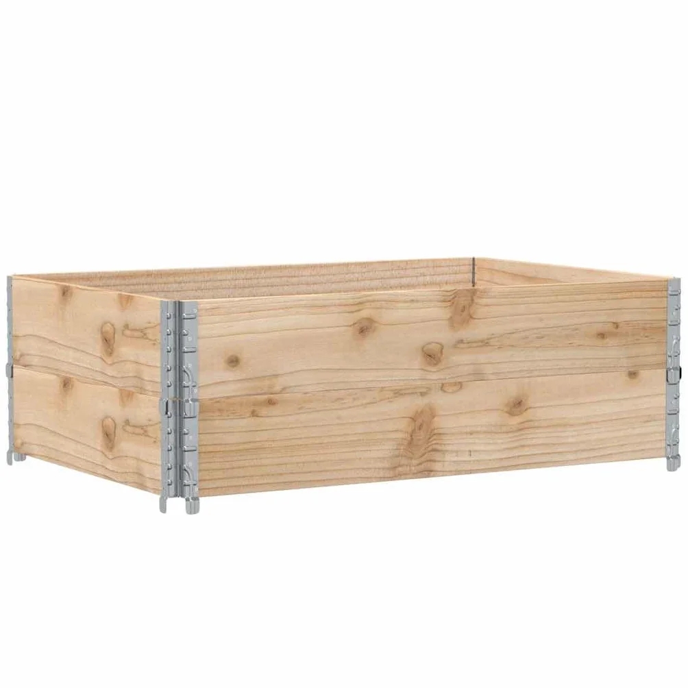 vidaXL Paretali per Pallet 2 pz 120x80 cm in Legno Massello di Pino, sponda per Pallet, Telaio impilabile per Pallet, Bordo per Pallet in Legno
