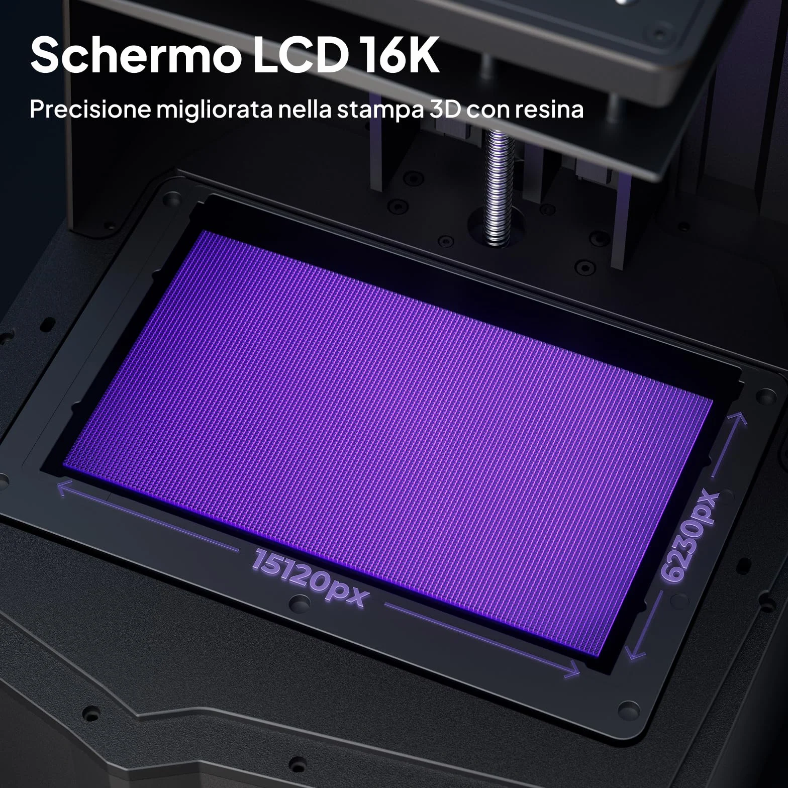 ELEGOO Saturn 4 Ultra 16K Stampante 3D Resina con Coperchio Ribaltabile, Riscaldamento del Serbatoio a 30°C, Stampa ad Alta Velocità a 150 mm/h, Dimensione di Stampa 211,68×118,37×220 mm³