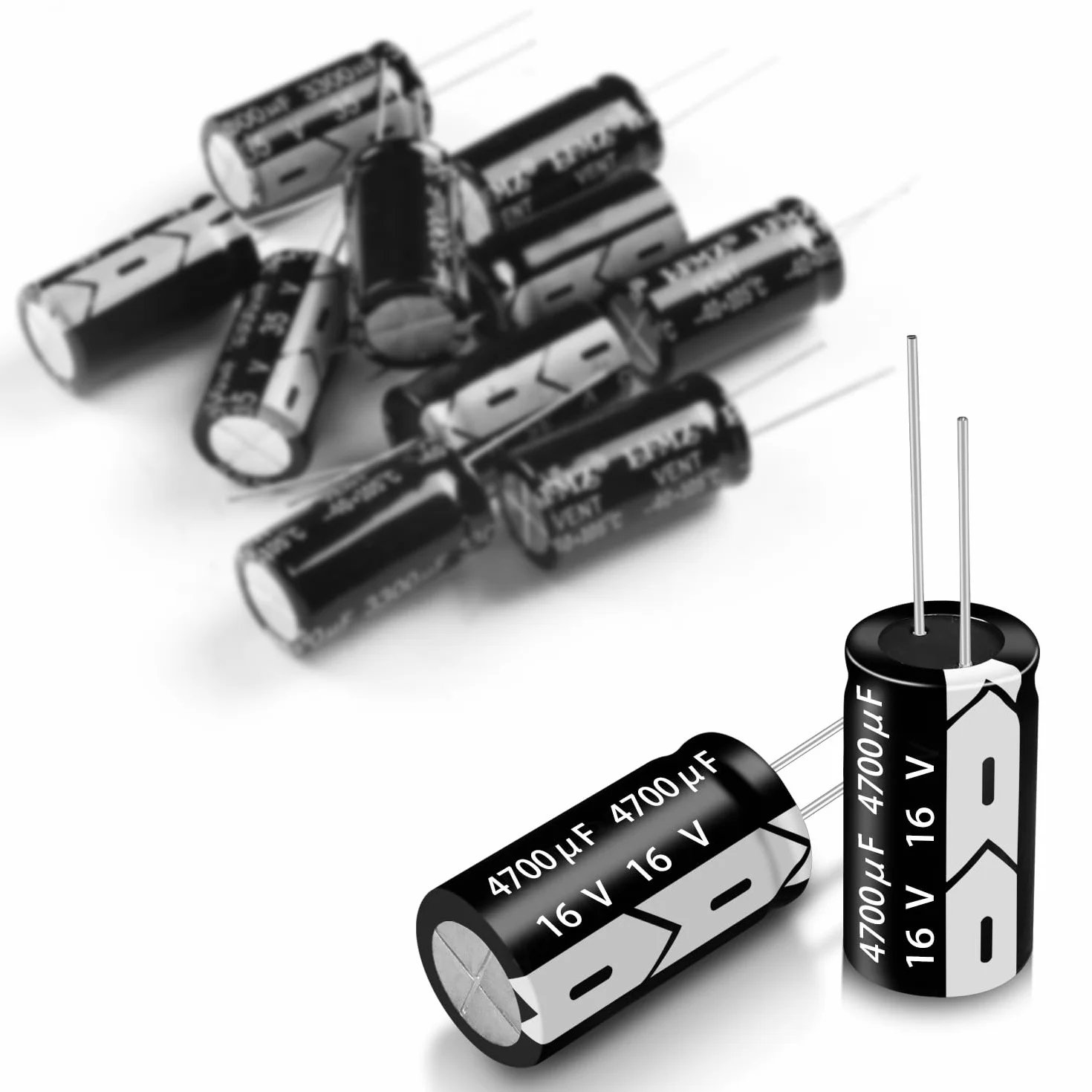4700μF 16V 13x25mm 50/60HZ Condensatore elettrolitico | Condensatore 4700μF 16V,adatto per vari elettrodomestici e alimentatori a commutazione (confezione da 10)