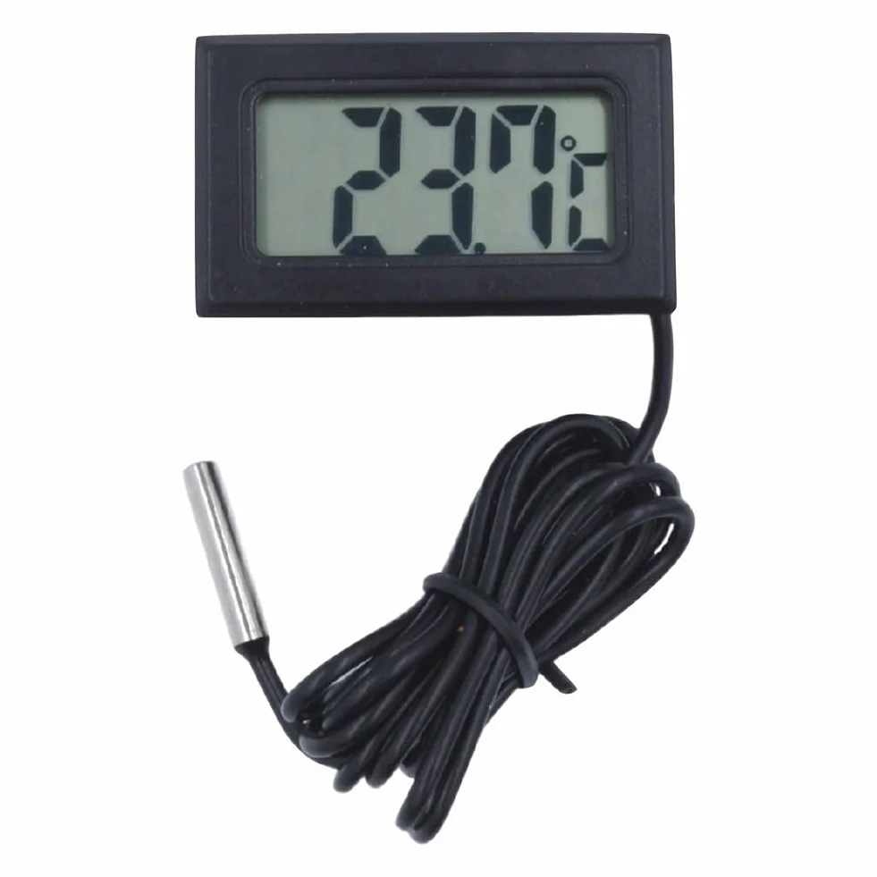 DAZZLEEX Mini termometro digitale con sonda 1 m cavo nero