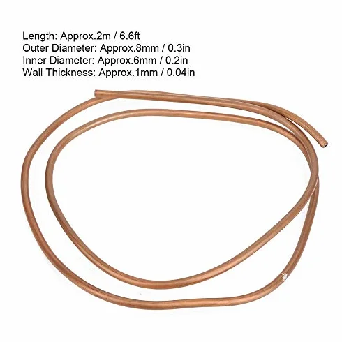 Tubo in rame morbido 2M Tubo utensili abrasivi altri utensili abrasivi in rame Tubo flessibile a spirale OD 8mm ID 6mm C1100 T2 per frigorifero condizionatore d'aria