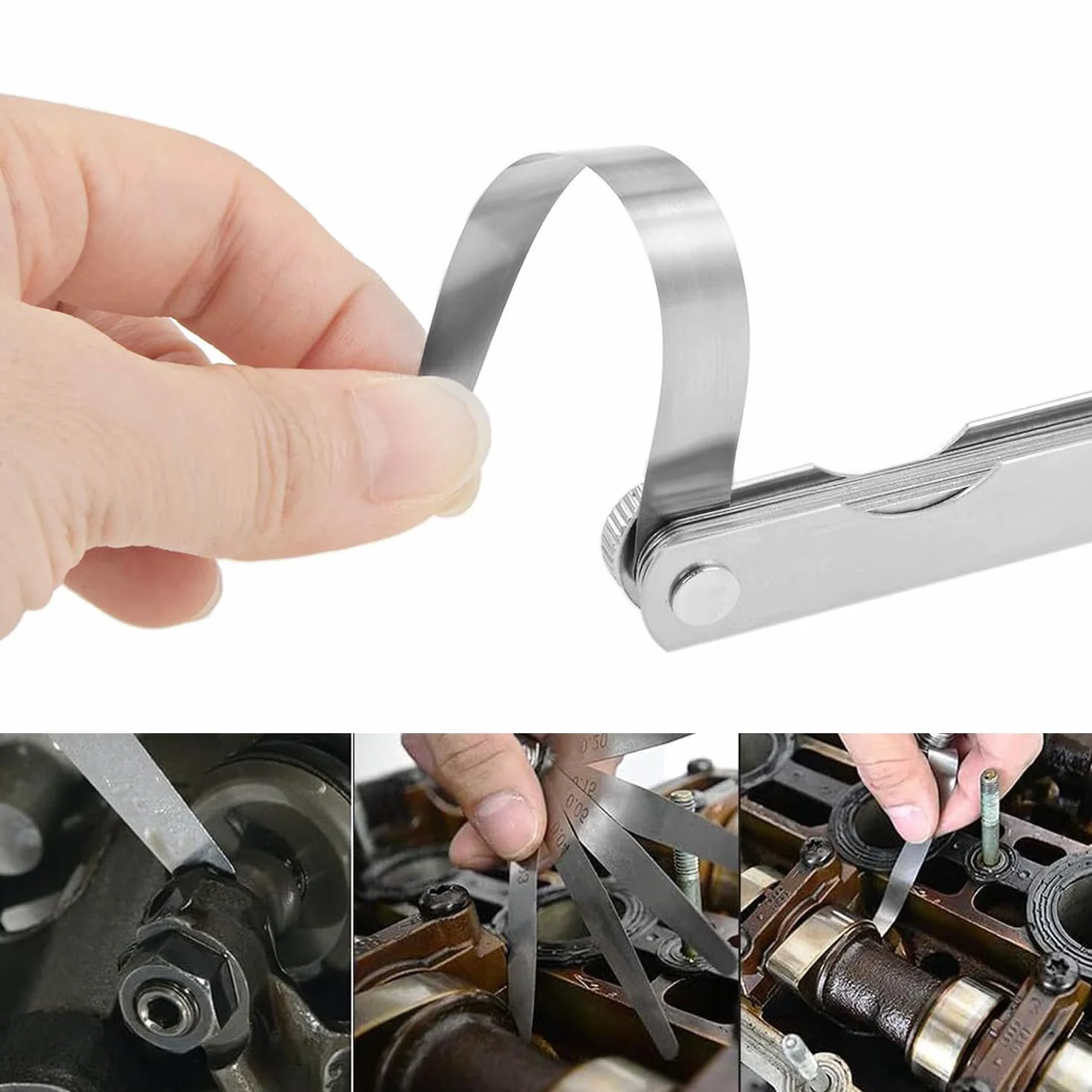 Spessimetro a Lamelle 32 Lame 0,03-1,00mm 0,001-0,04" Acciaio Misurazione Spessore