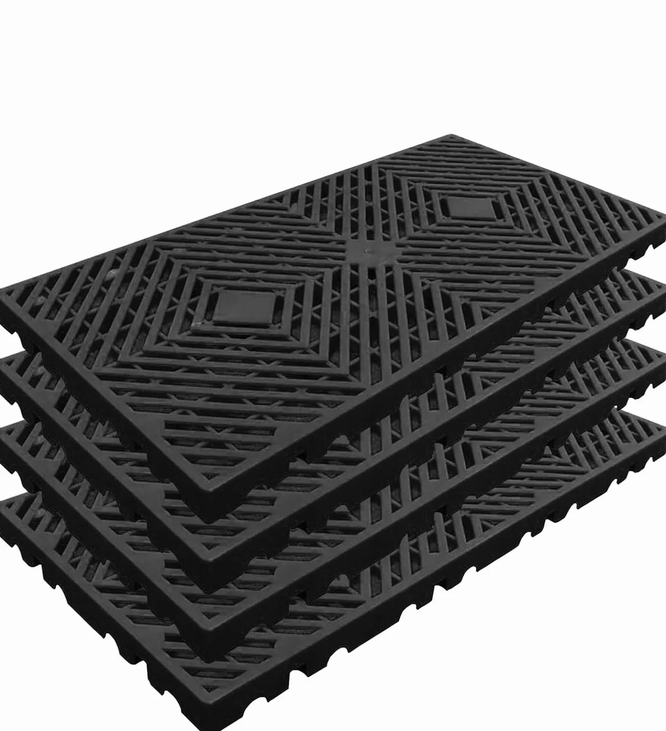 4 pezzi Pallet in plastica leggero, 60x30 cm Pallet resistente all'umidità con griglia di ventilazione, per garage, cucina, cantina