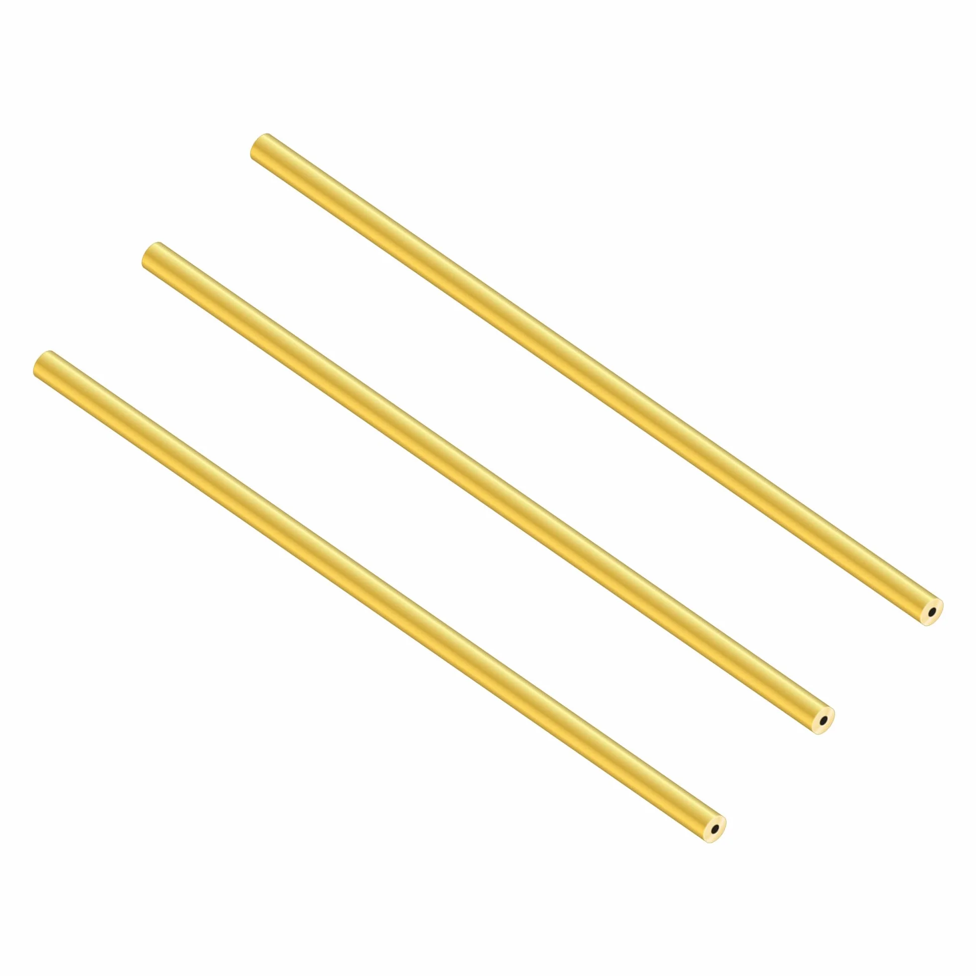 Tubo rotondo in ottone 3 mm x 1 mm x 200 mm senza cuciture 3 pezzi