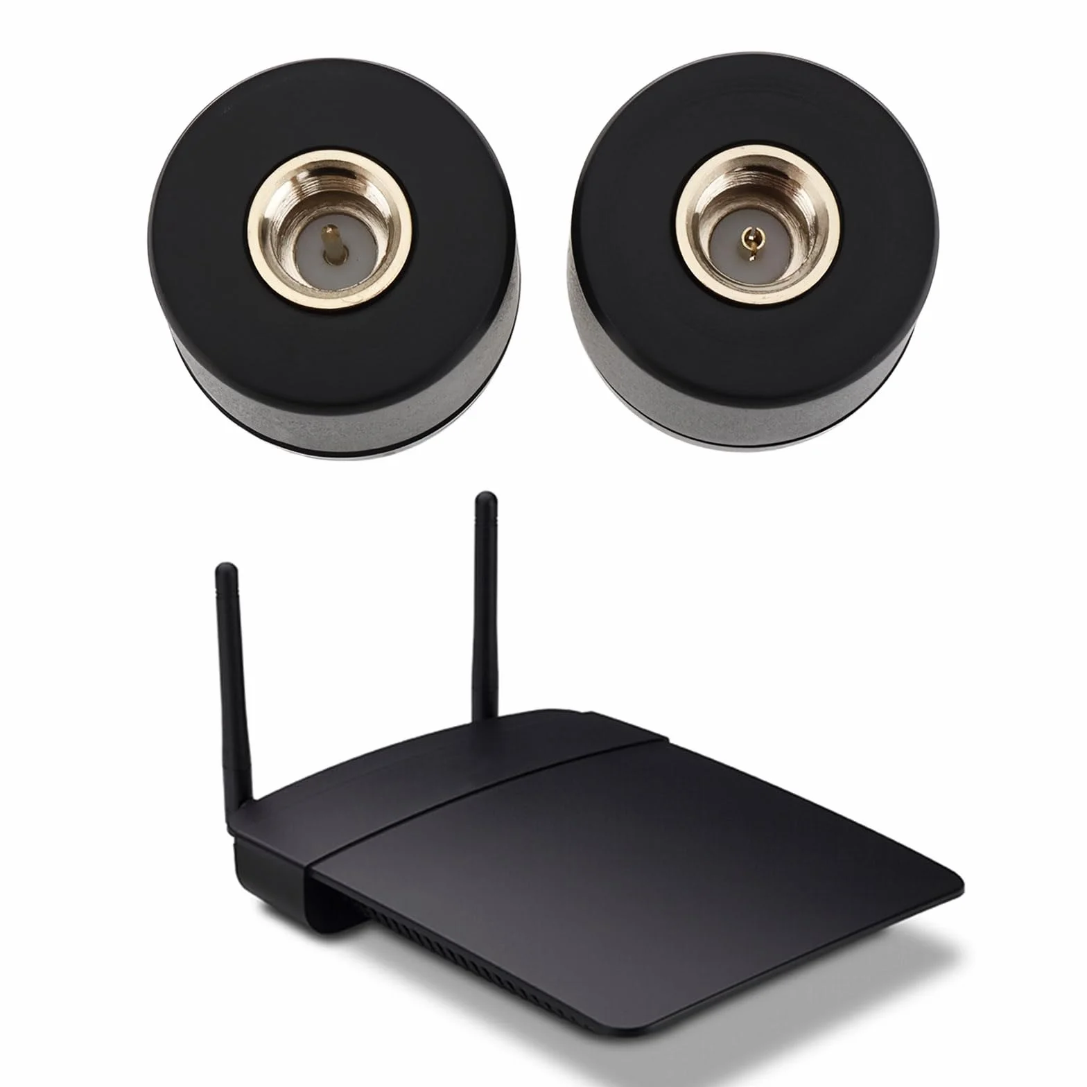 ECSiNG 4 Pezzi SMA Mini Antenna 14x18mm 2.4GHz 3dBi 50W Compatibile Con D-Link Nero