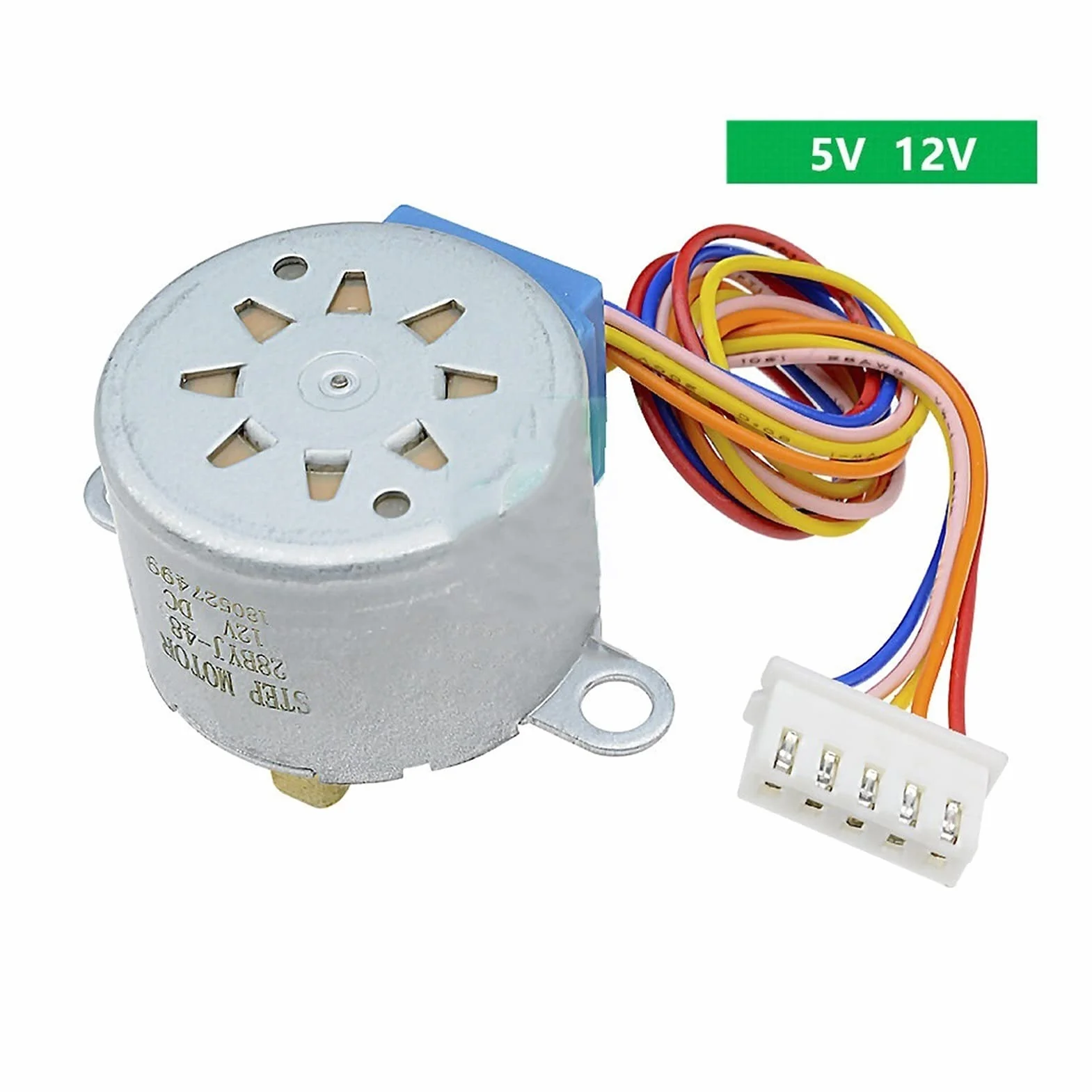 zxxin- Motore elettrico 28BYJ48. DC. Motore del passo di riduzione, 5V / 12V 4 Motorino passo-passo di fase, rendimento, 28BYJ 2 8BYJ-48. Robusto e durevole (Shaft Diameter : 12V Motor)