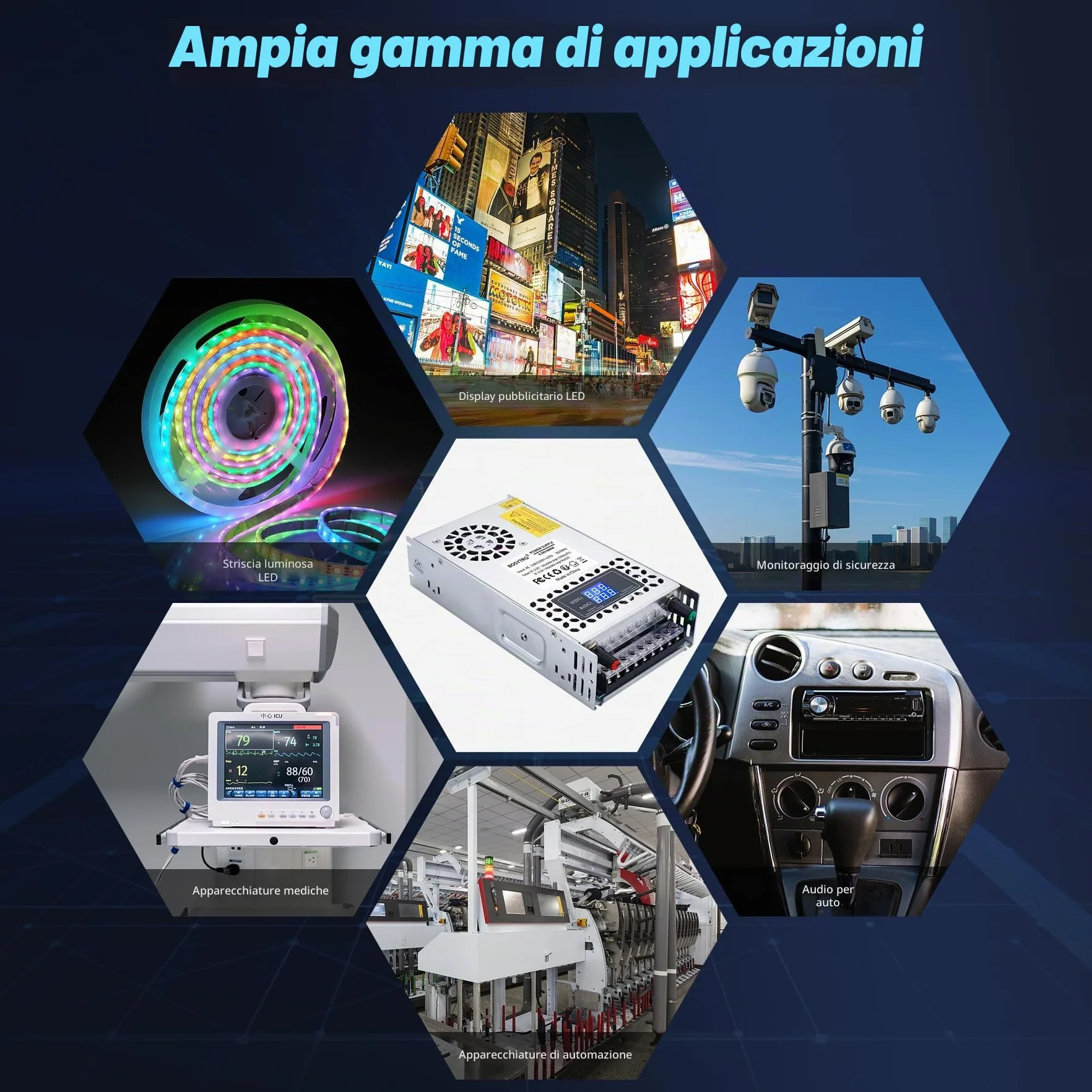 Regolabile Trasformatore AC110/220V DC 0-60V 0-10A 600W tensione display digitale Alimentazione switching regolata DC Adatto per motori di controllo della velocità,sistemi di stampanti 3D