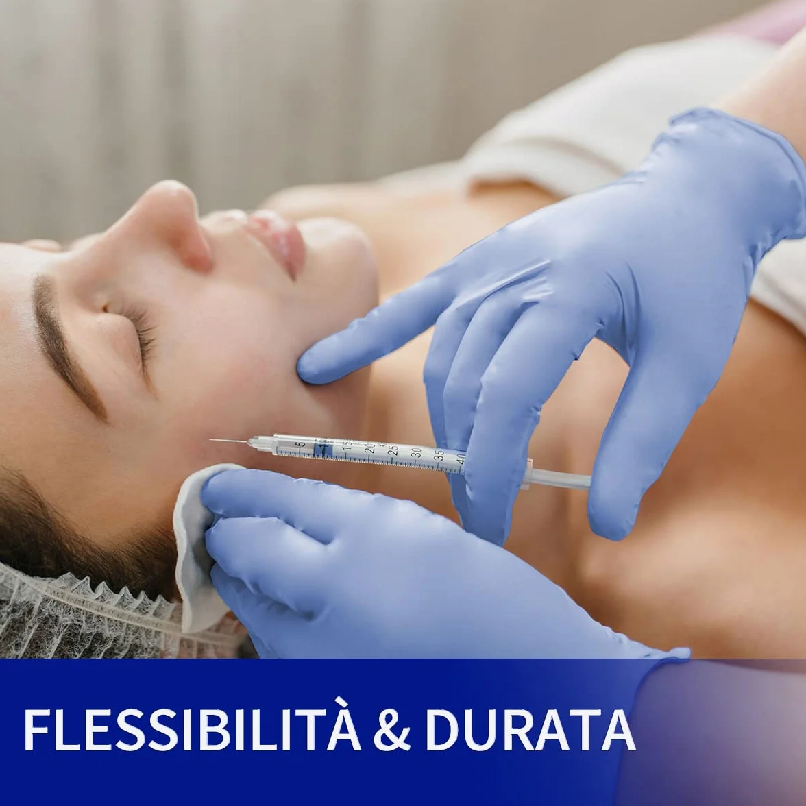 Guanti Monouso da esame in Nitrile Azzurro Taglia L 100 pezzi Ipoallergenici CE EN374 EN455 3,5 Mil
