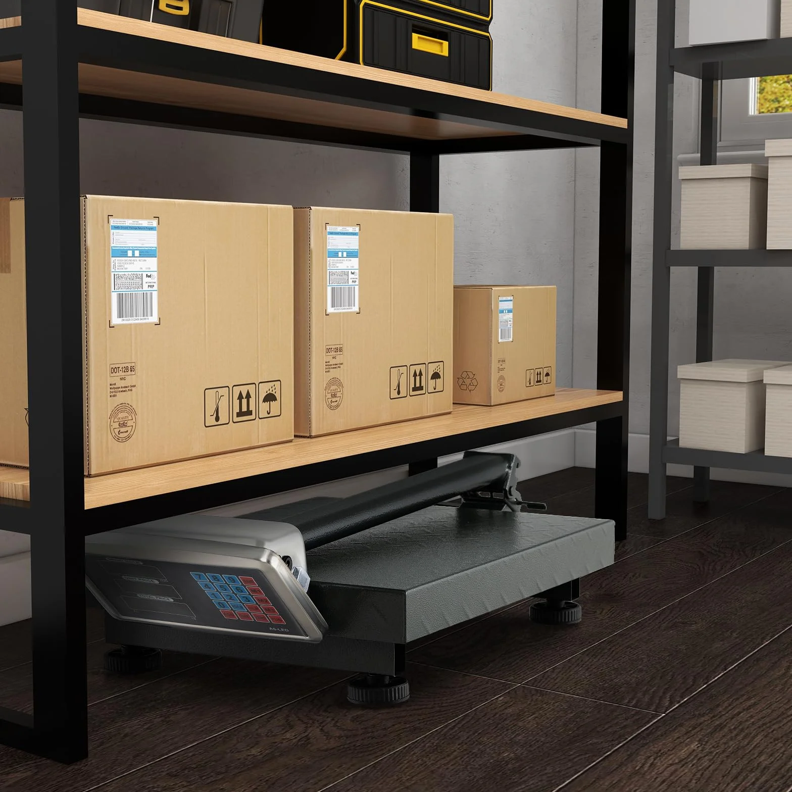 GYMAX Bilancia Digitale 300 kg, Elettronica con Calcolatore Prezzi, Conversione LB/KG, Precisione 50 g, Pieghevole