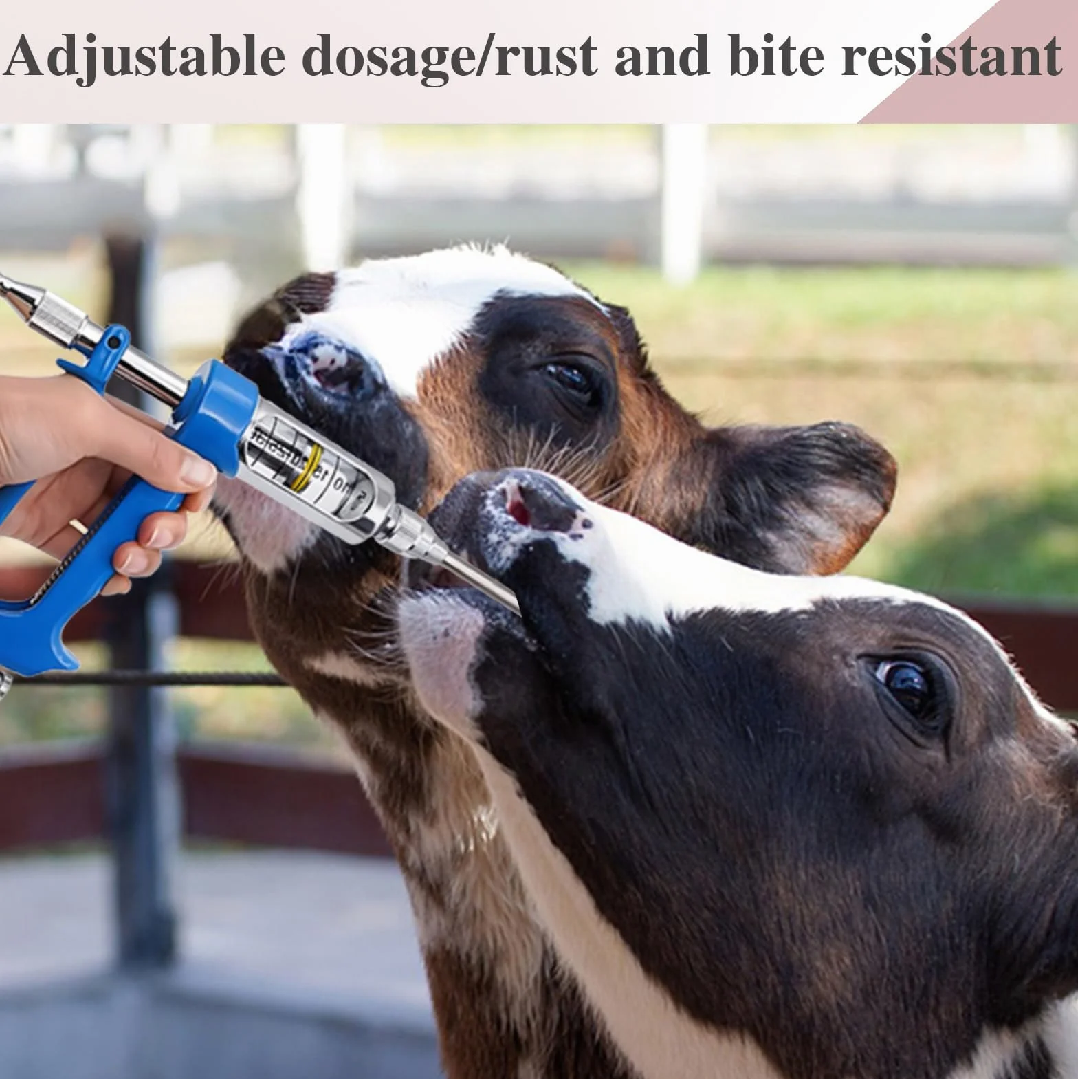 Veterinarie Dispenser Regolabile In Metallo 30 ML, Pistola Iniezione per Bovini Cavallo Pecore