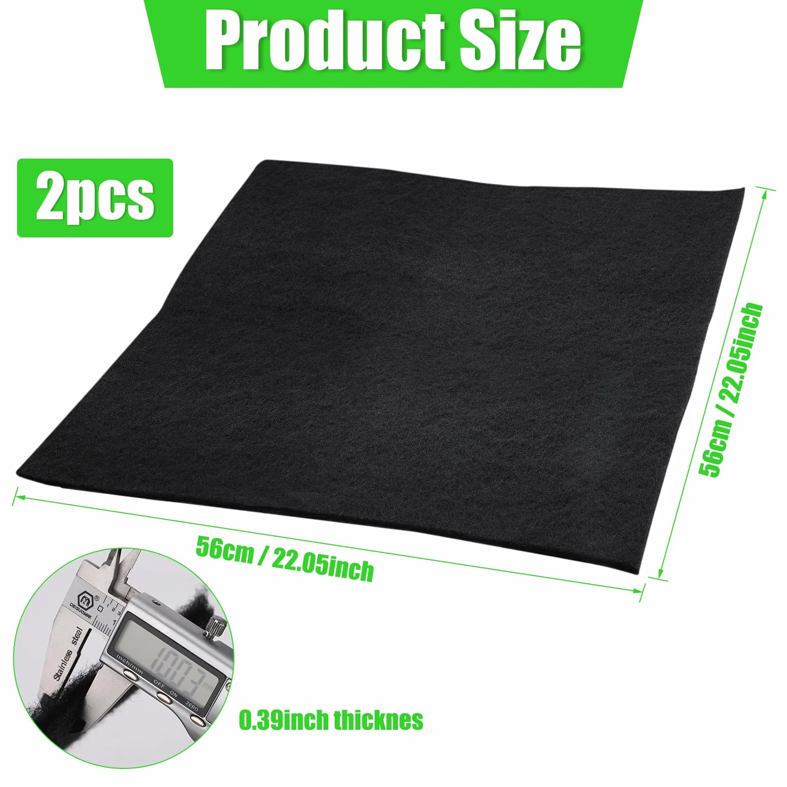 PEUTIER 2pz 56cm Tappetino Antispruzzo per Scarico Olio, Tappetino Quadrato per Fuoriuscite di Olio per Garage Tappetino Antispruzzo Resistente al Calore Tamponi Assorbenti Olio Nero per Vialetto