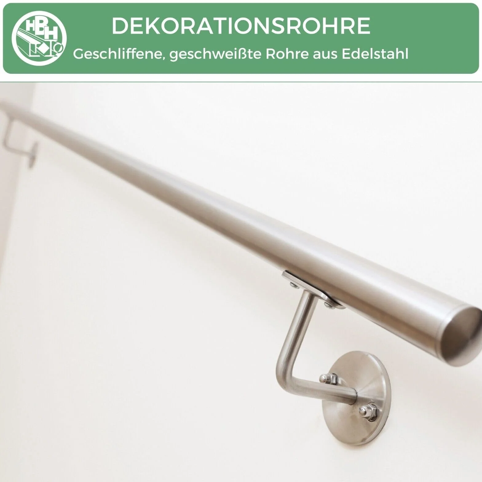 Tubo rotondo, acciaio inox levigato, grana 240, WST 1.4301, V2A, spessore parete: 2 mm (diametro 42,4 mm, lunghezza: 500 mm)