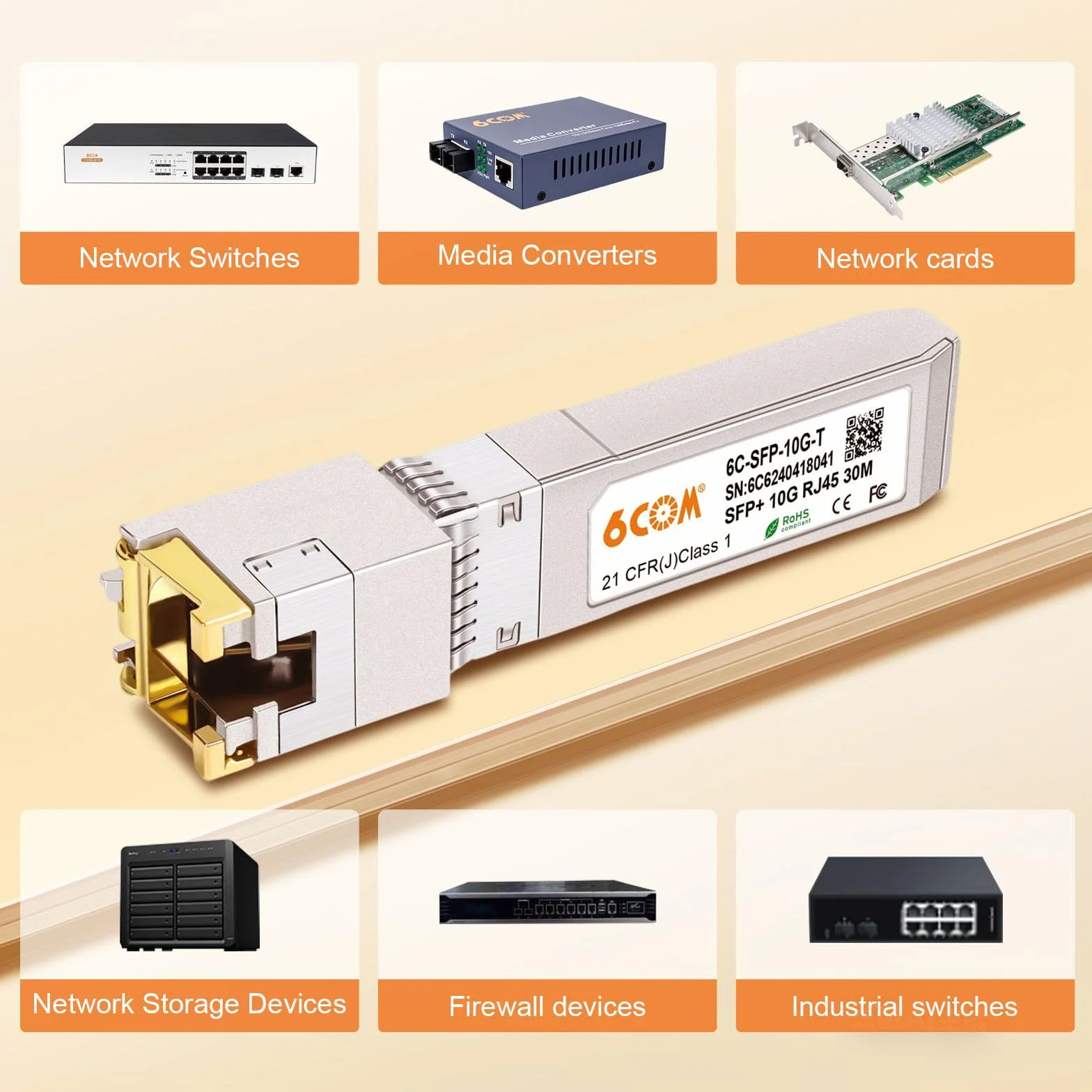 Ricetrasmettitore 10G SFP+ RJ45 10GBase-T CAT6A/CAT7 30m Cisco SFP-10G-T-S Ubiquiti UF-RJ45-10G MikroTik S+RJ10 D-Link