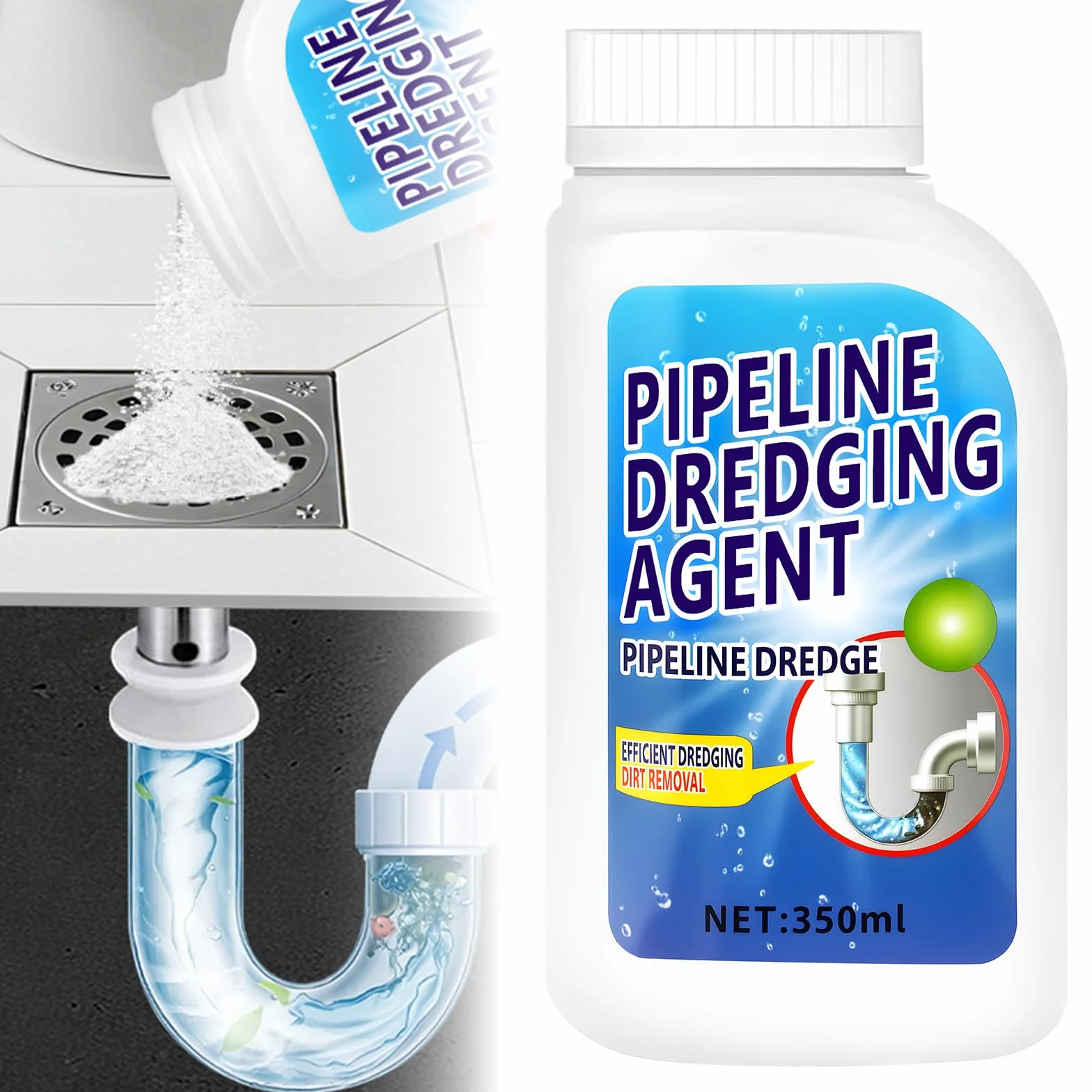 Powerful Pipe Dredging Agent, Powerful Quick Cleaning Drain Toilet Cleaner Tool, Disincrostante for Scarichi, Capelli, Kitchen and Toilet Pipelines