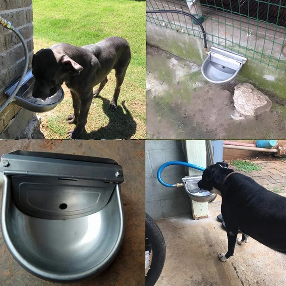 Abbeveratoio Automatico in Acciaio Inossidabile con Valvola a Galleggiante in Rame Regolabile 1/2 Pollice per Animali Cani Cavalli Capre Bovini