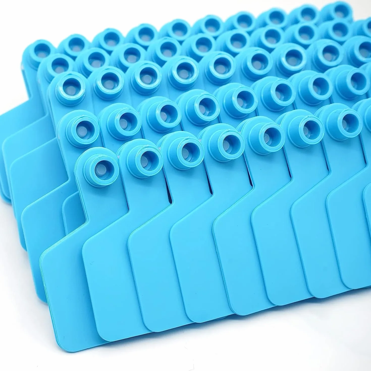 100 etichette auricolari vuote per bestiame 7,9 cm L x 2,6 cm W blu etichette per l'identificazione degli animali in TPU etichette per bestiame strumenti agricoli per mucche maiali pecore