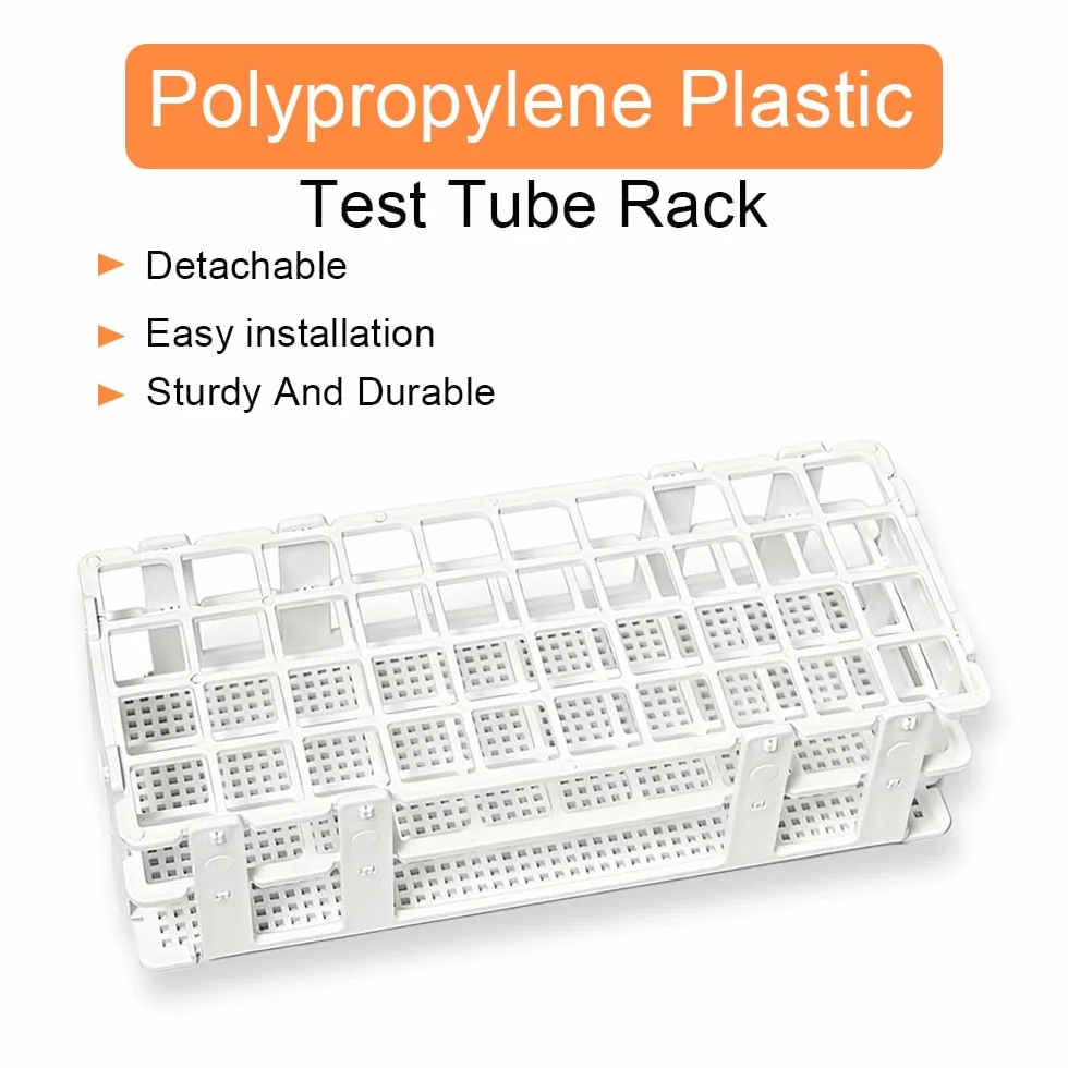 Rastrelliera per Provette 40 Posti 20 mm Porta Provette in Plastica Rimovibile per Laboratorio Chimica