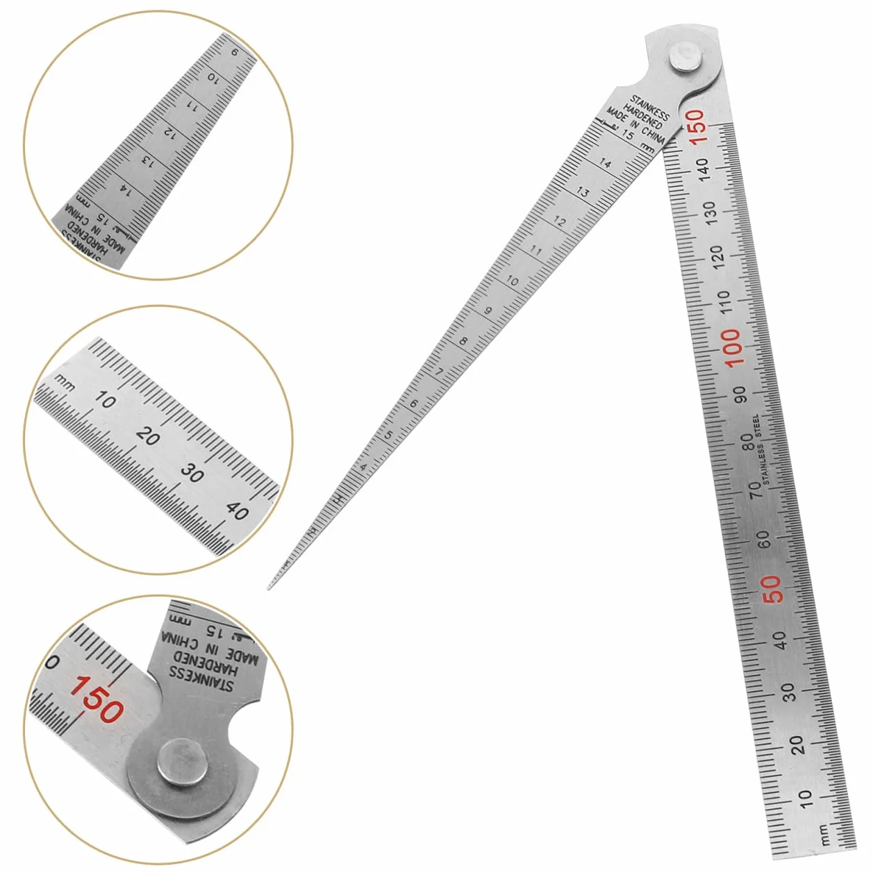 MAGICLULU Spessimetri in Acciaio Inossidabile Righello Dritto Strumenti Di Misurazione Degli Spazi Spessimetro Per Misurare Lo Spessore Dei Giochi Delle Punterie Spazi Fasce Elastiche Dei Pi